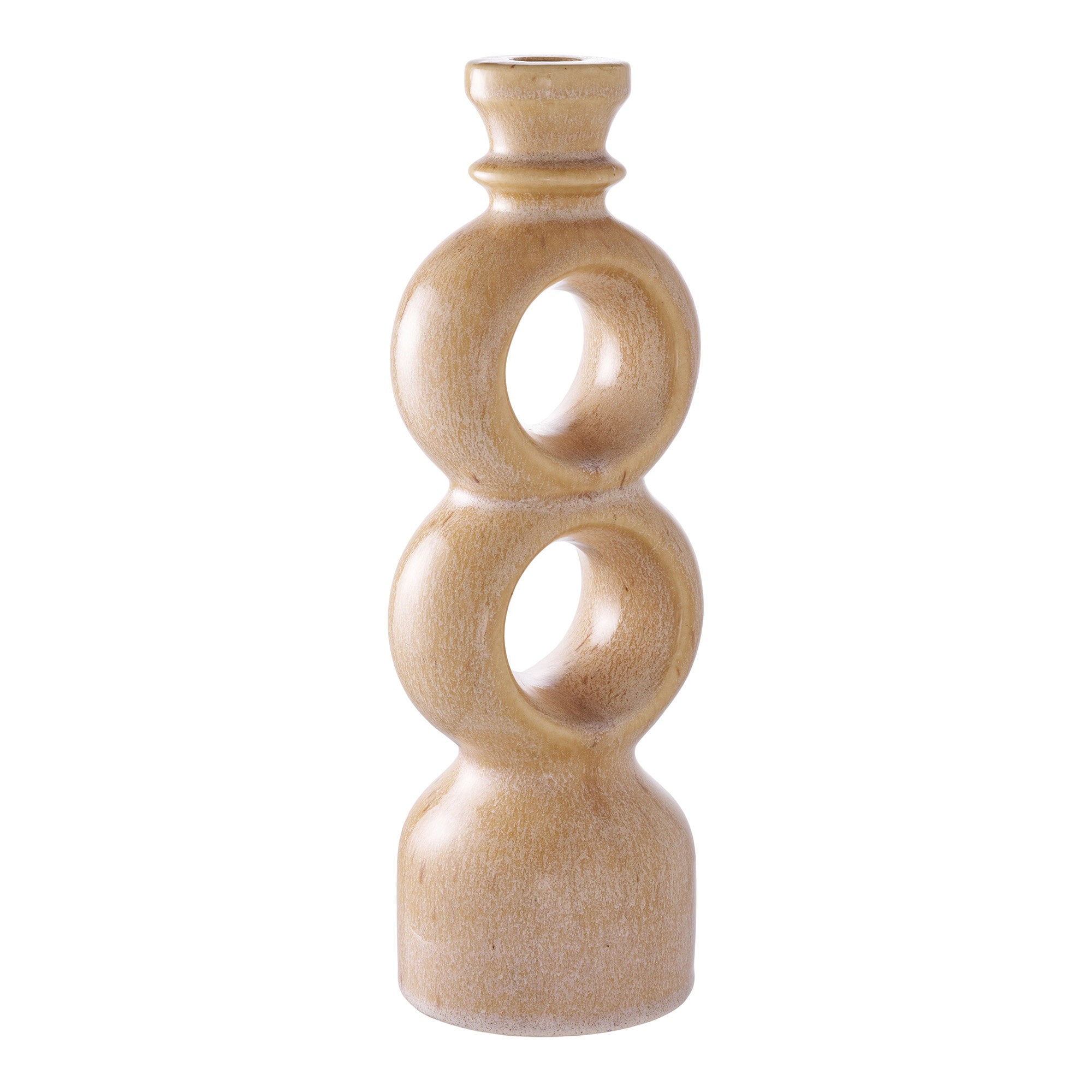 Candle Holder - Candle holder, ceramic, brown 10,7x9,5x30,5 cm