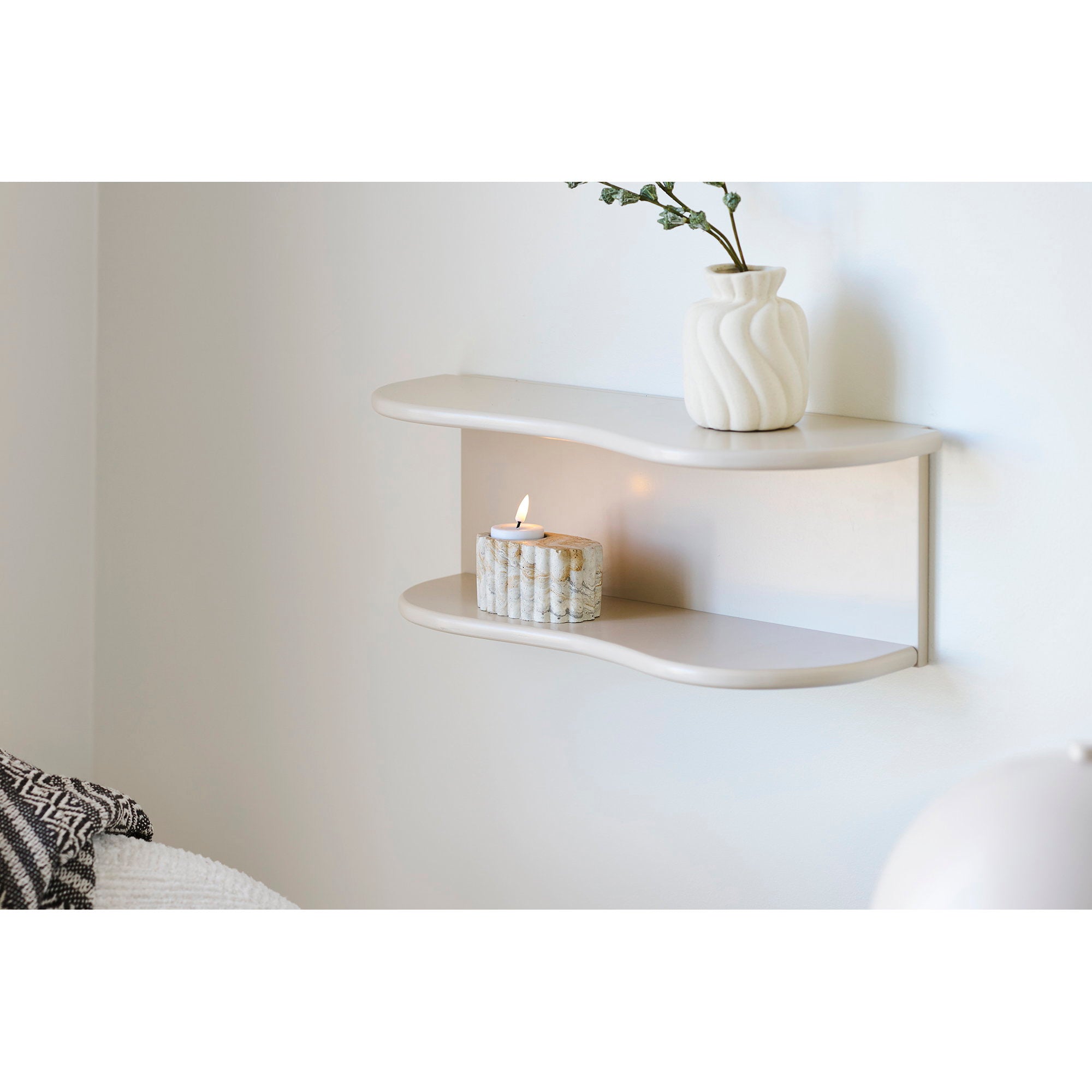 Tealight Holder - Tealight holder, cement, brown/beige ø10,5x6 cm