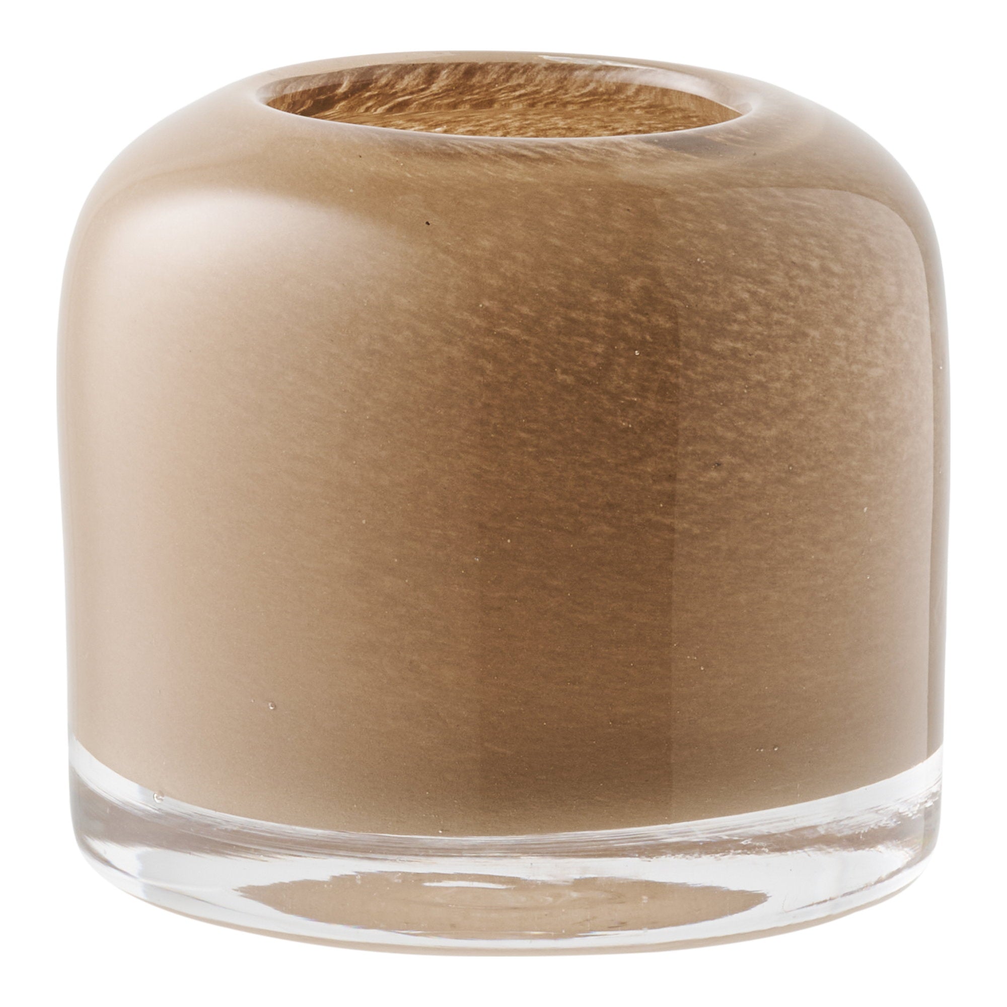 Kerzenhalter - Kerzenhalter, mundgeblasenem Glas, braun ø8x7,5 cm
