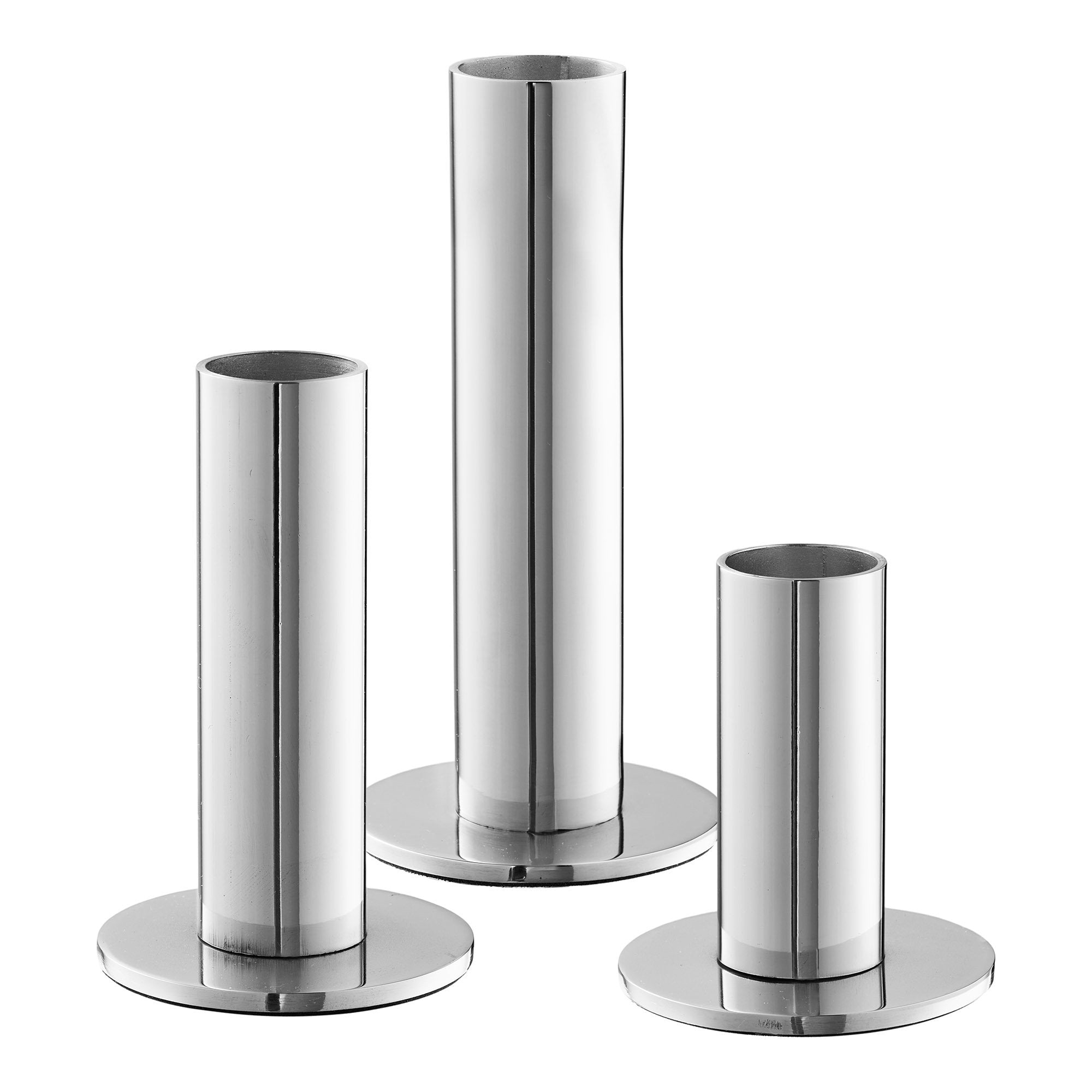 Kerzenständer – Kerzenständer, Edelstahl, silber, 3er-Set