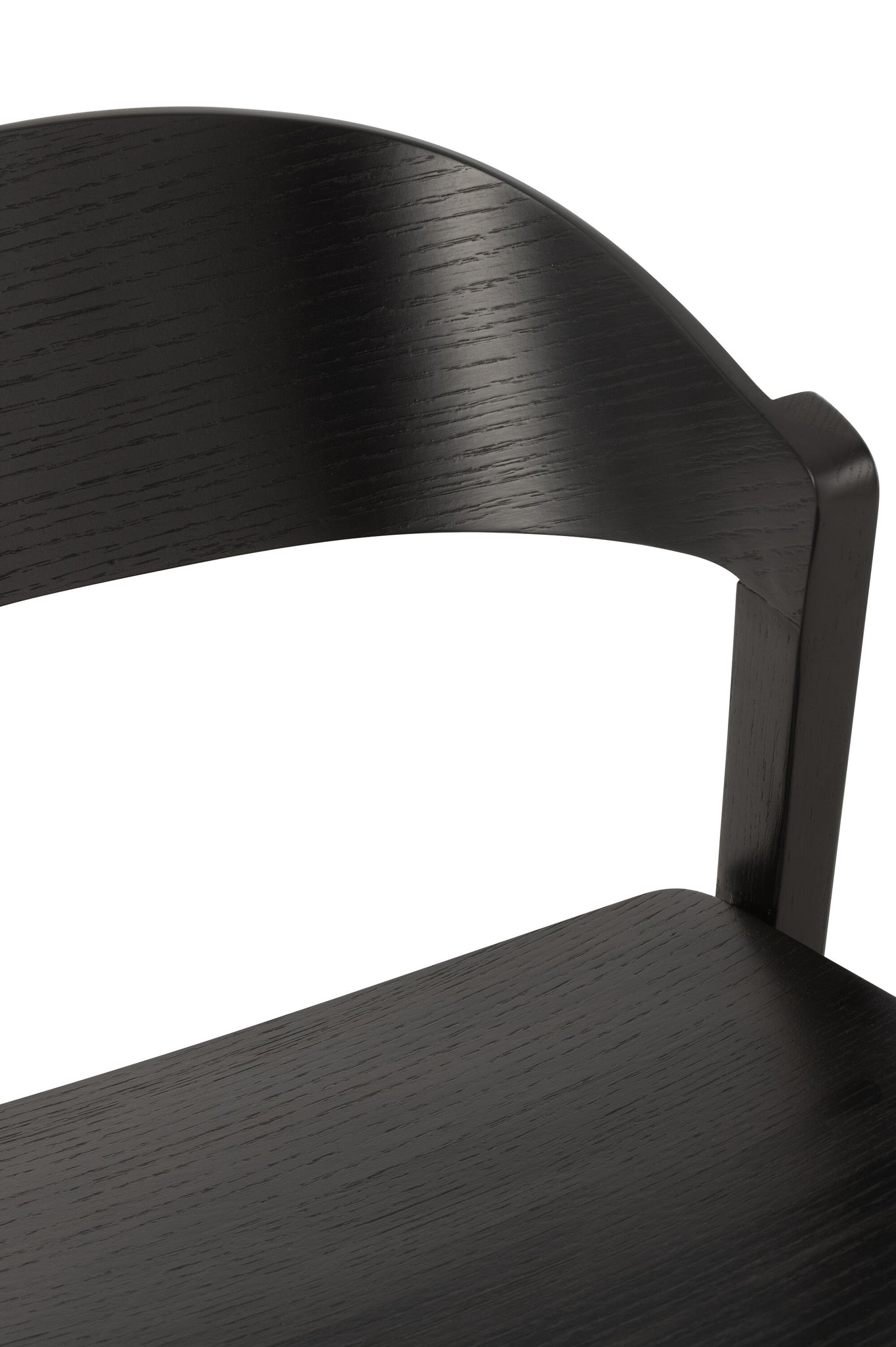 Chair Laga Oak Wood/Plywood Black