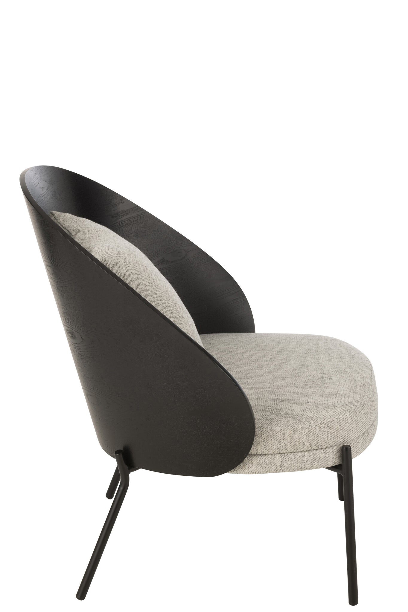 Lounge Chair Lone Wood/Metal Black/Grey