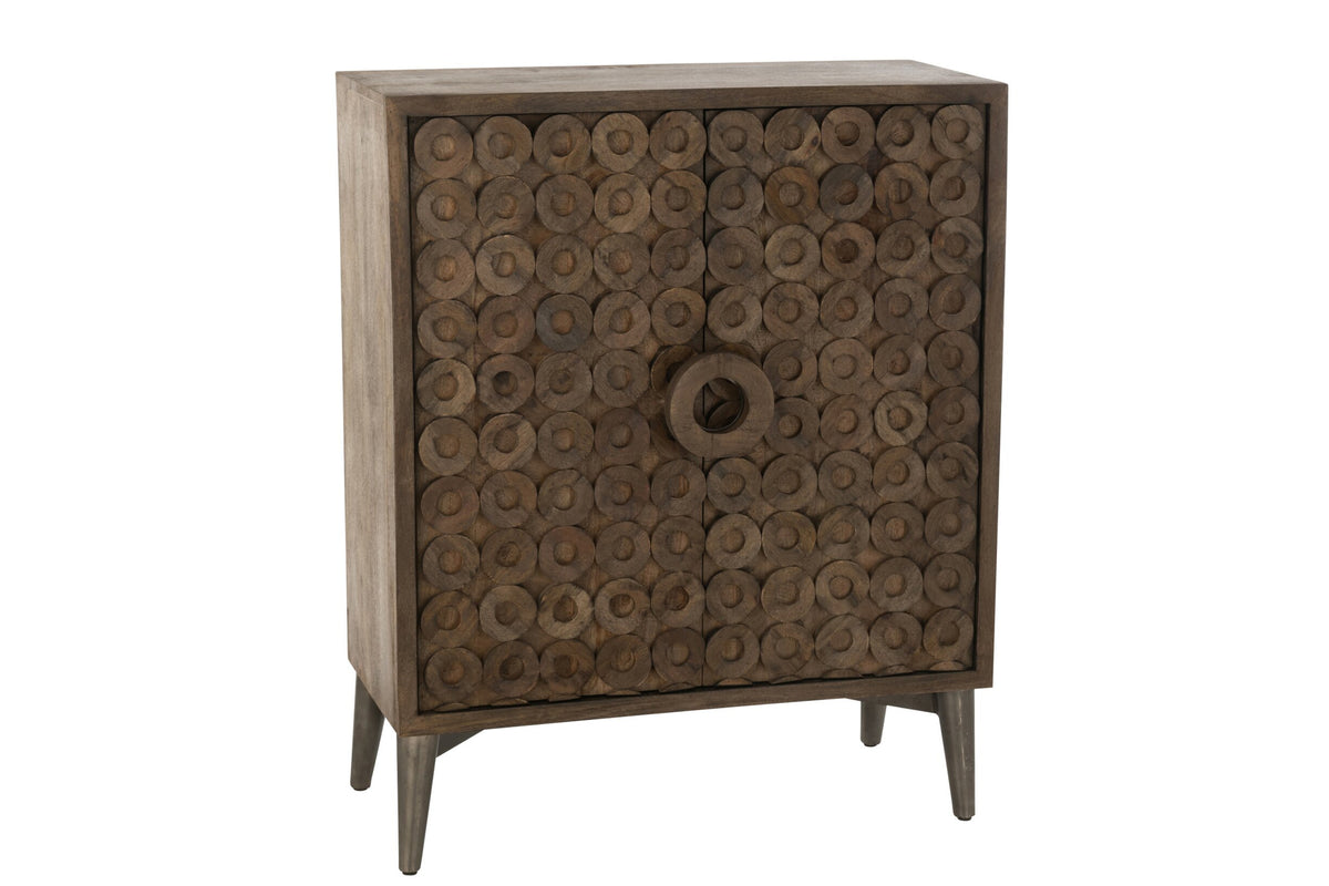 Schrank 2 Türen Mangoholz/MDF Braun
