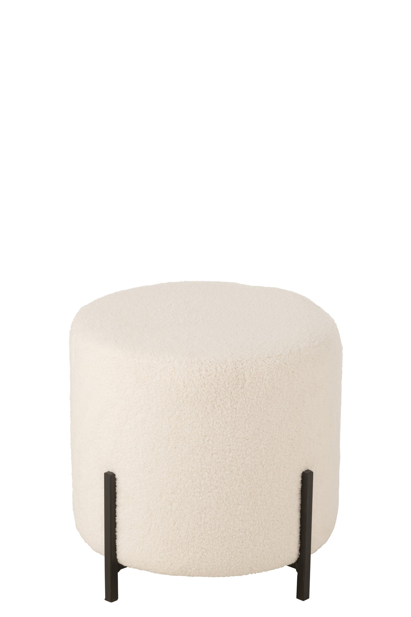 Ronde kruk in zachte stof wit met minimalistisch design