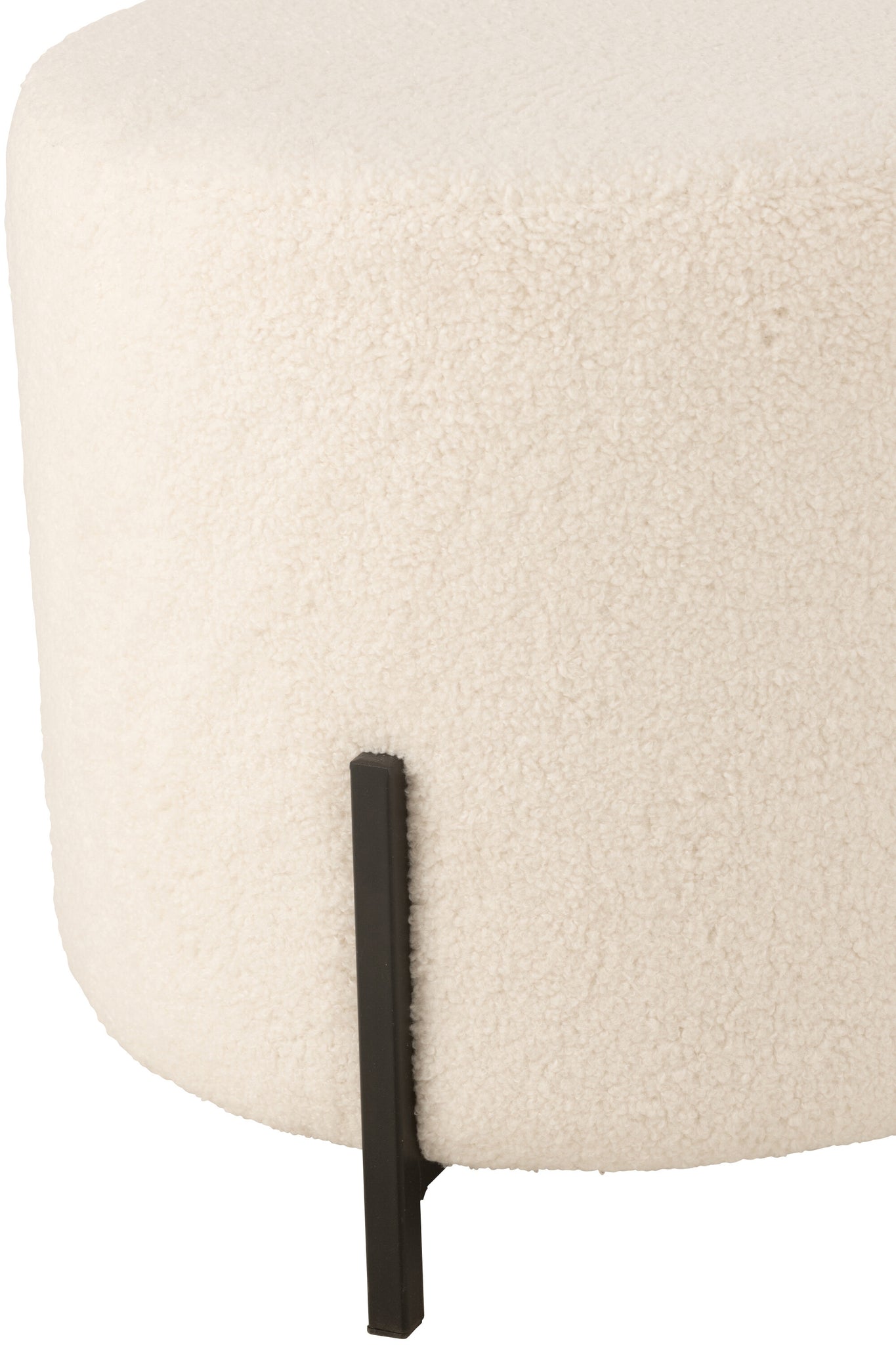 Ronde kruk in zachte stof wit met minimalistisch design