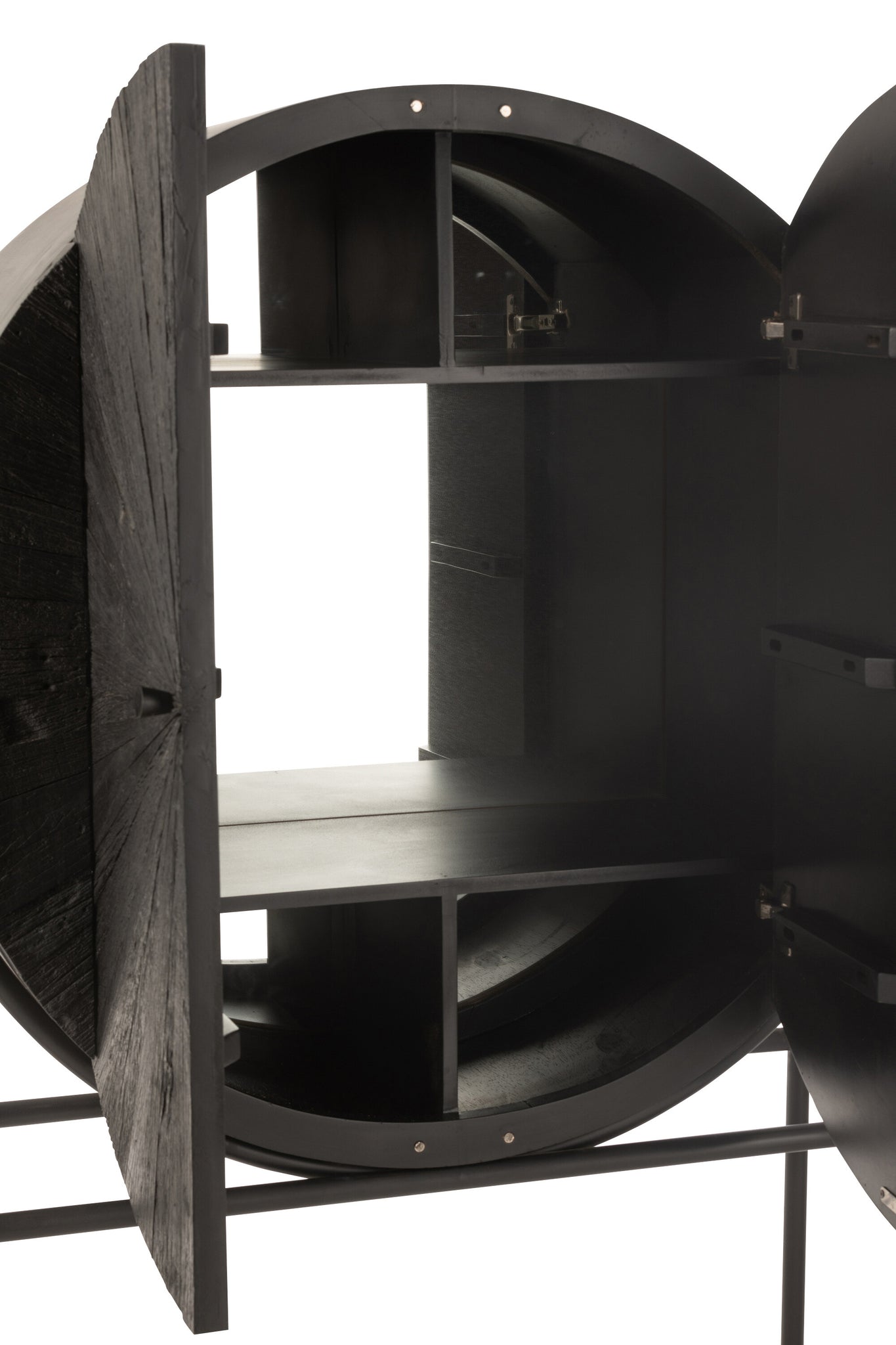 Cabinet Bar Shanil Recycled Wood/Mdf Black