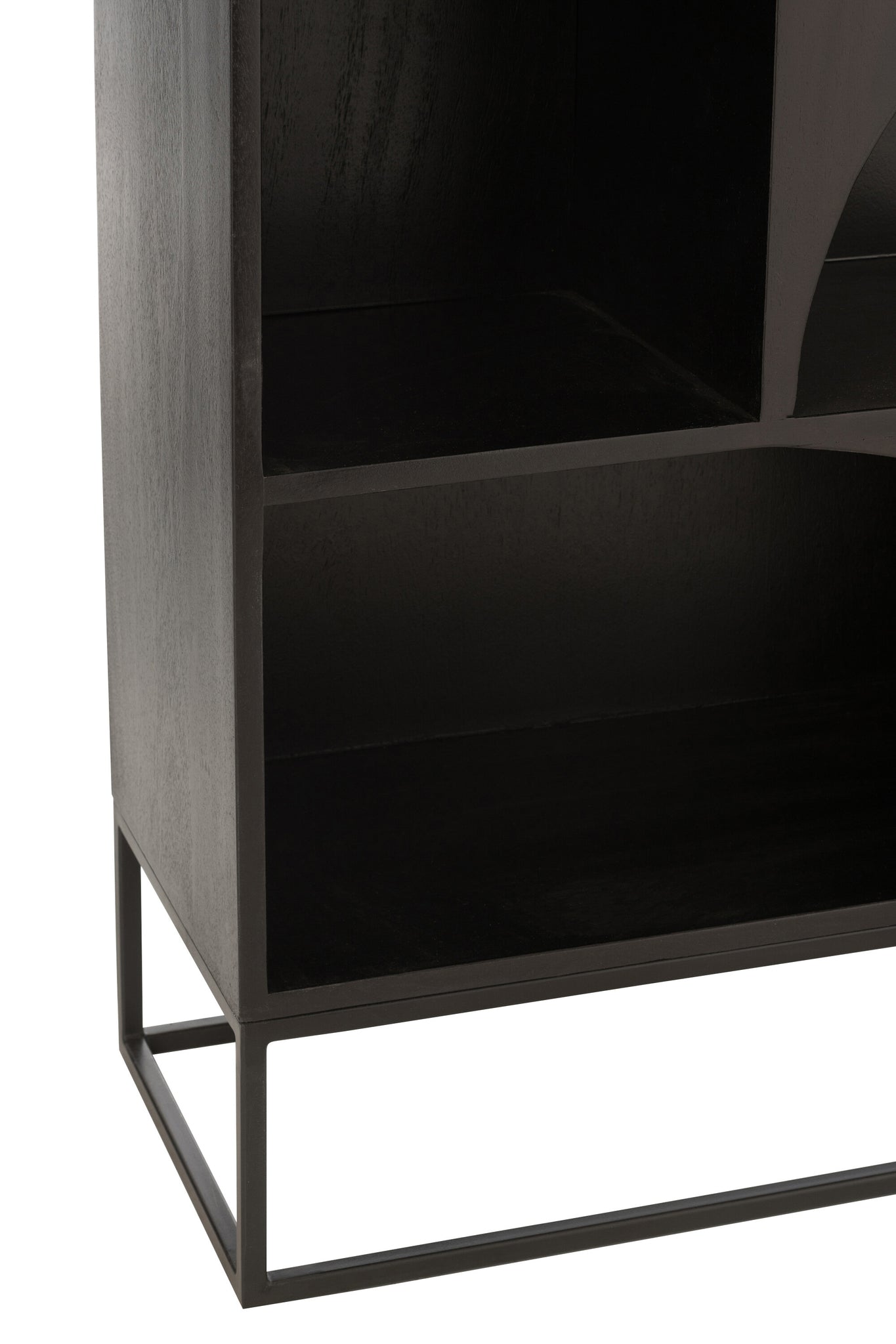 Design Boekenkast Zwart Mango Hout Open Kast | Living and Goods