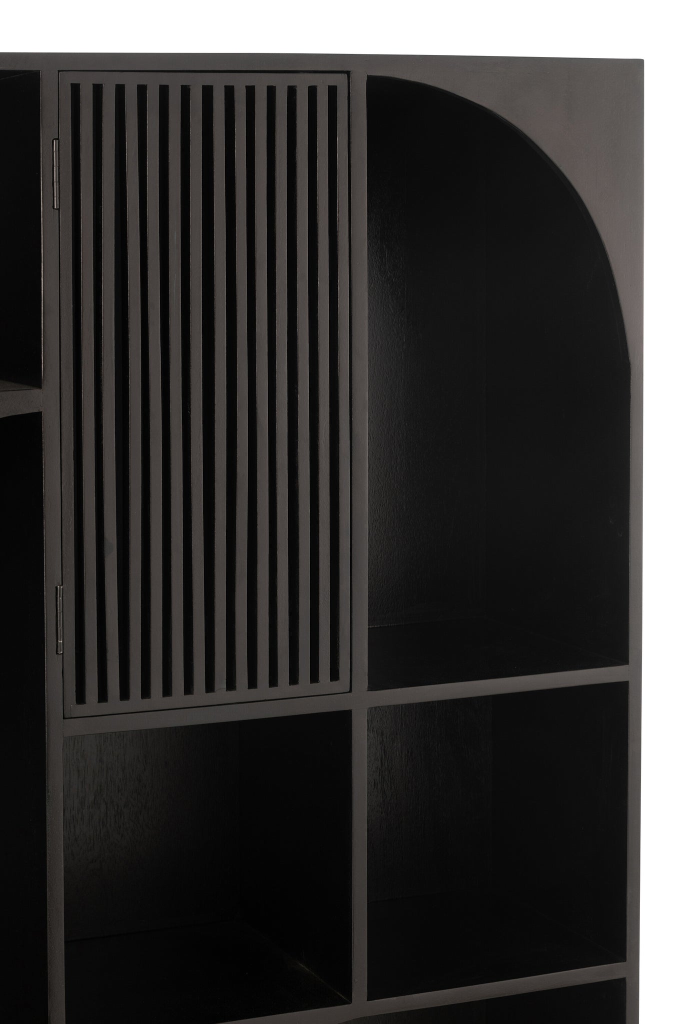 Design Boekenkast Mangohout Zwart 90x33x168 cm