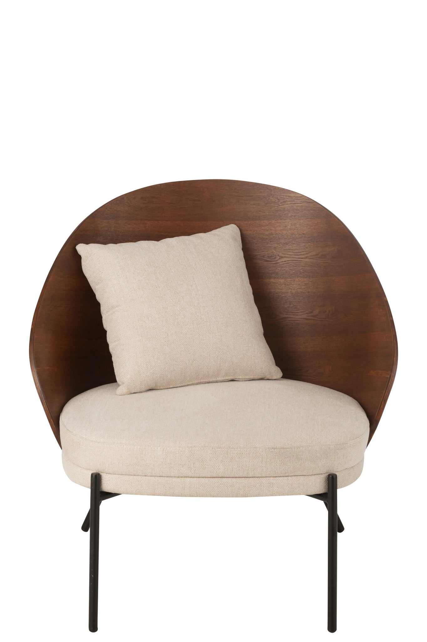 Lounge-Sessel, einfarbig, Sperrholz/Metall, braun/grau