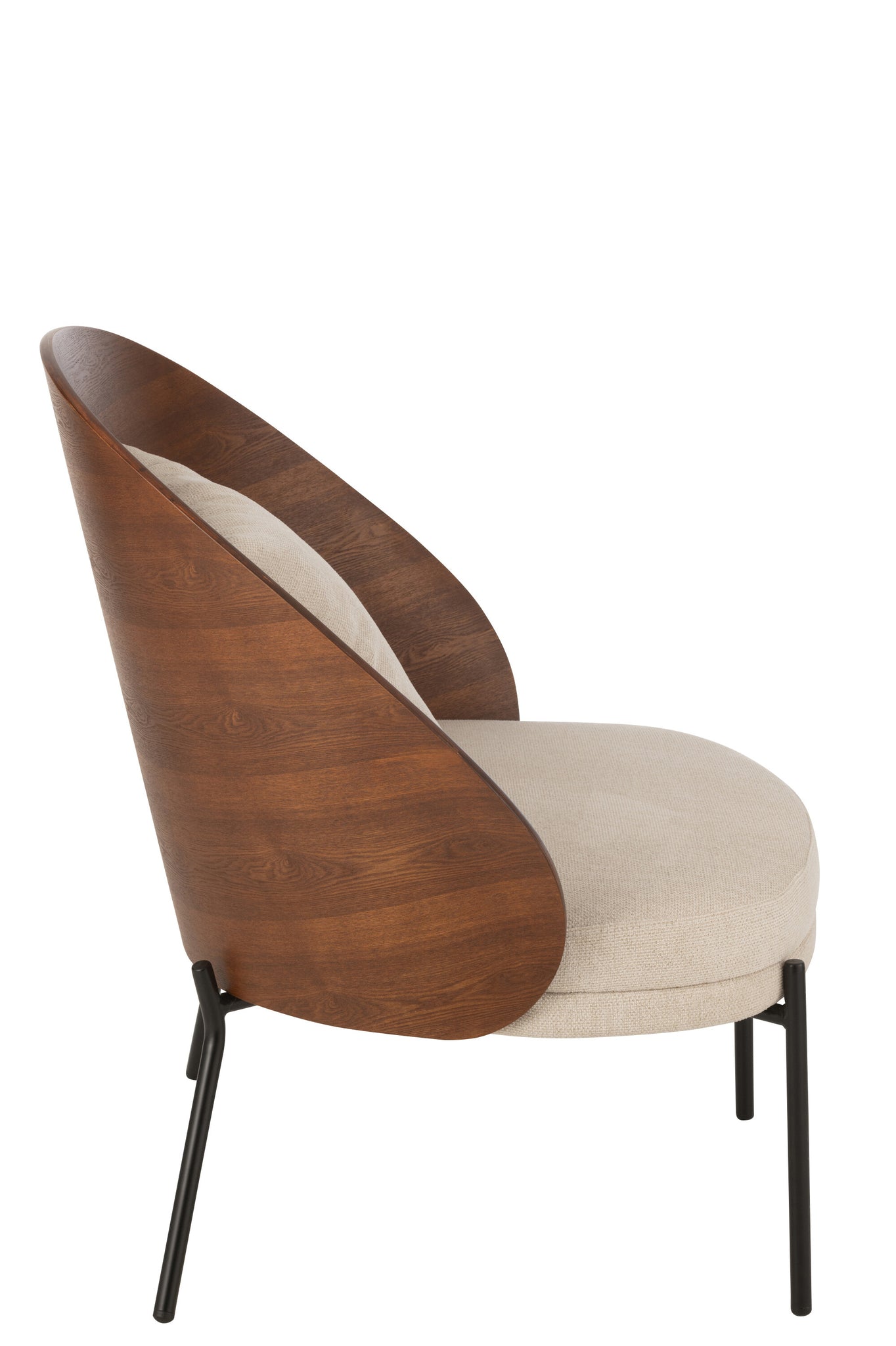 Lounge-Sessel, einfarbig, Sperrholz/Metall, braun/grau