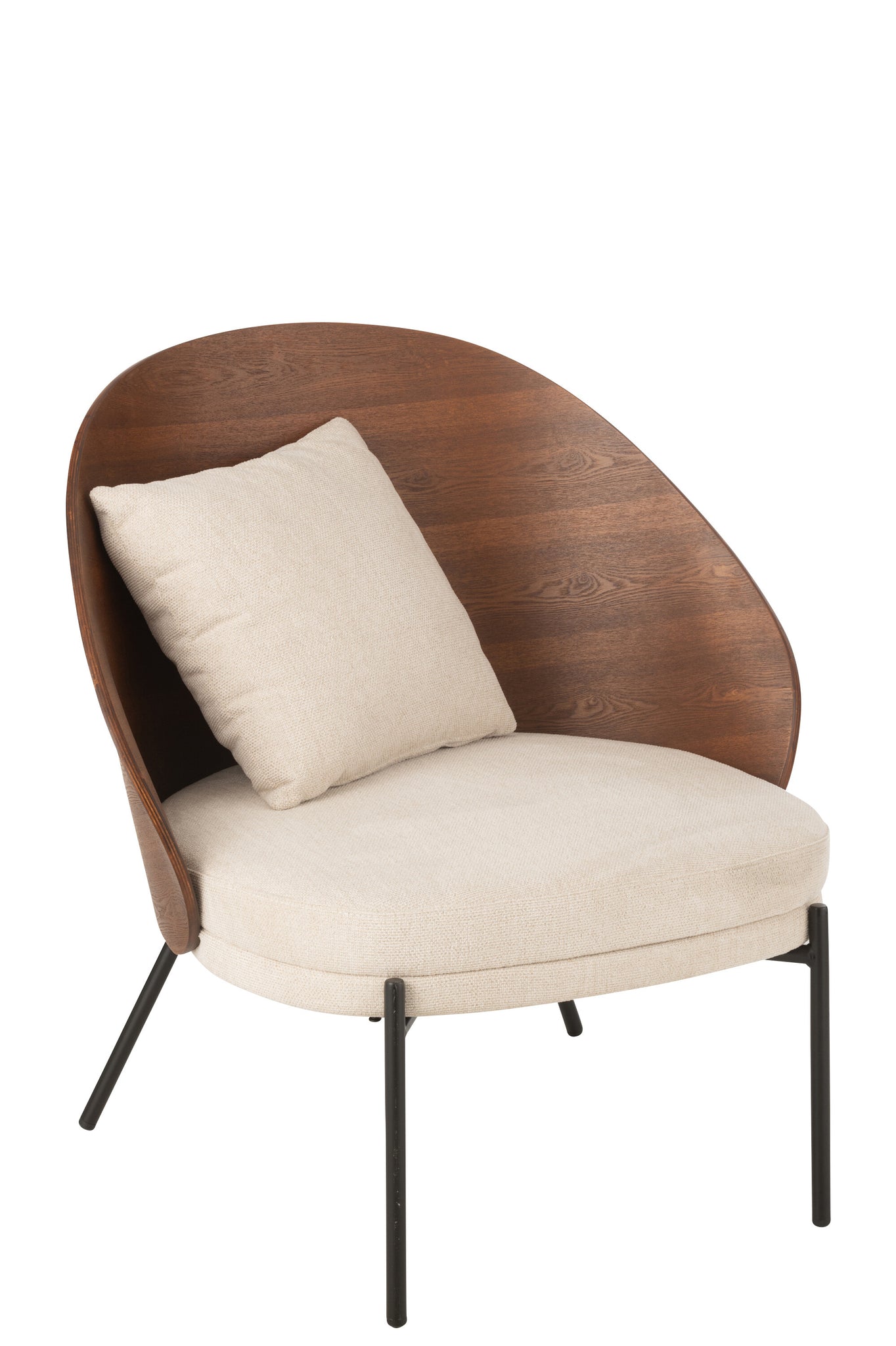 Lounge-Sessel, einfarbig, Sperrholz/Metall, braun/grau