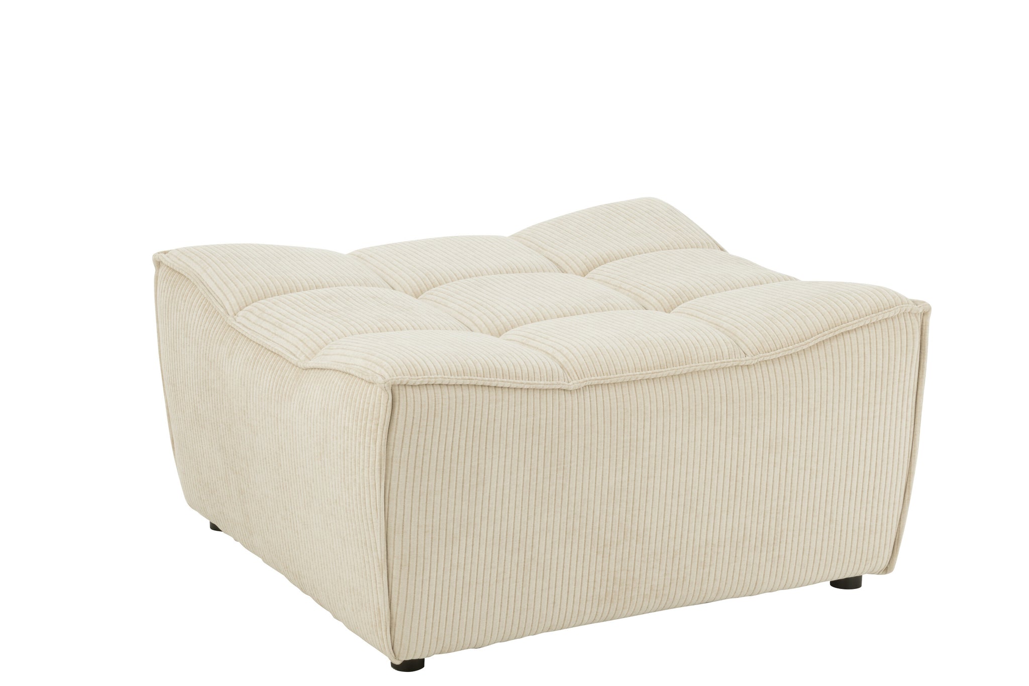 Ottoman Grid Poplar Wood/Foam Beige