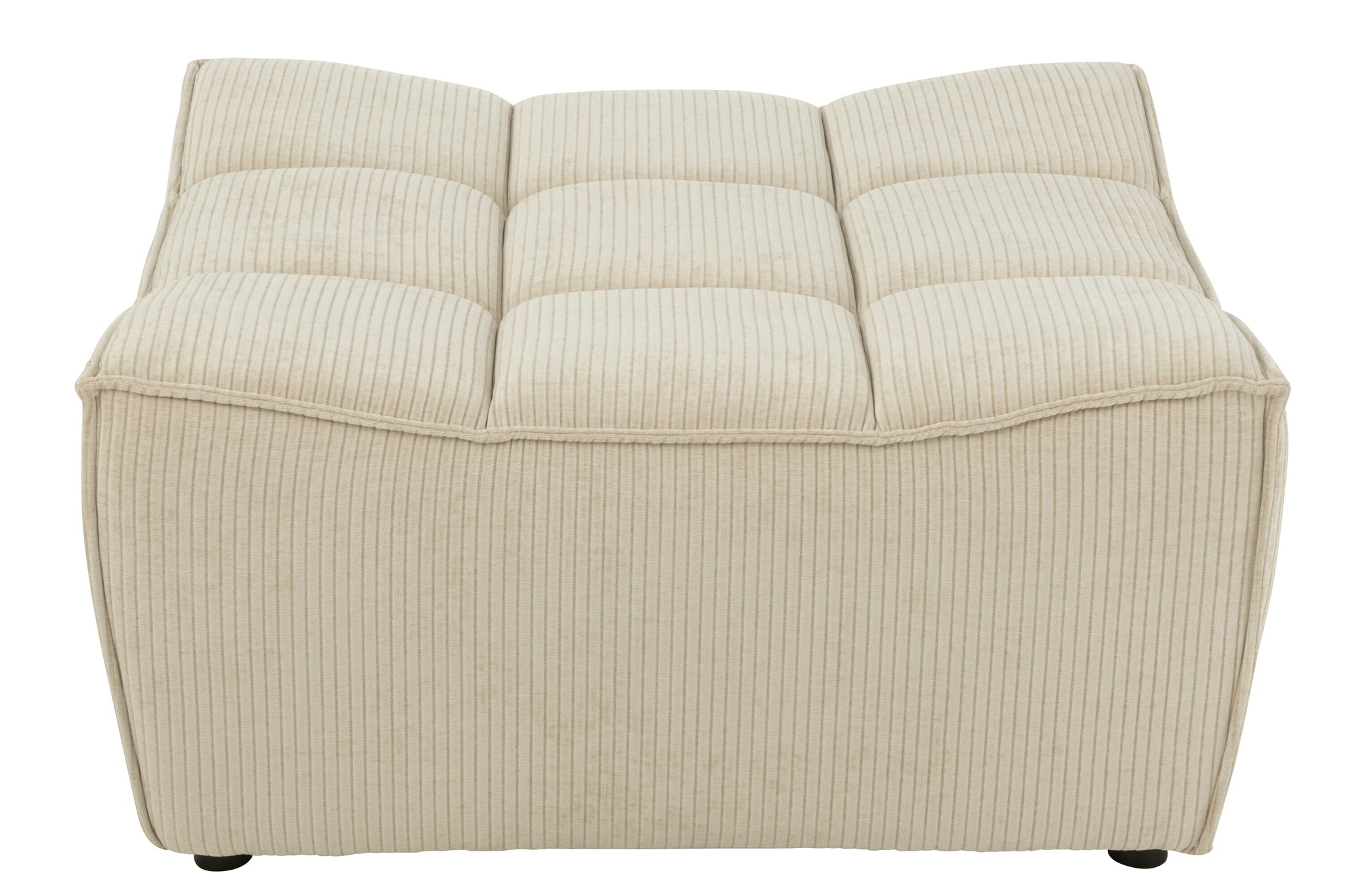 Ottoman Grid Poplar Wood/Foam Beige