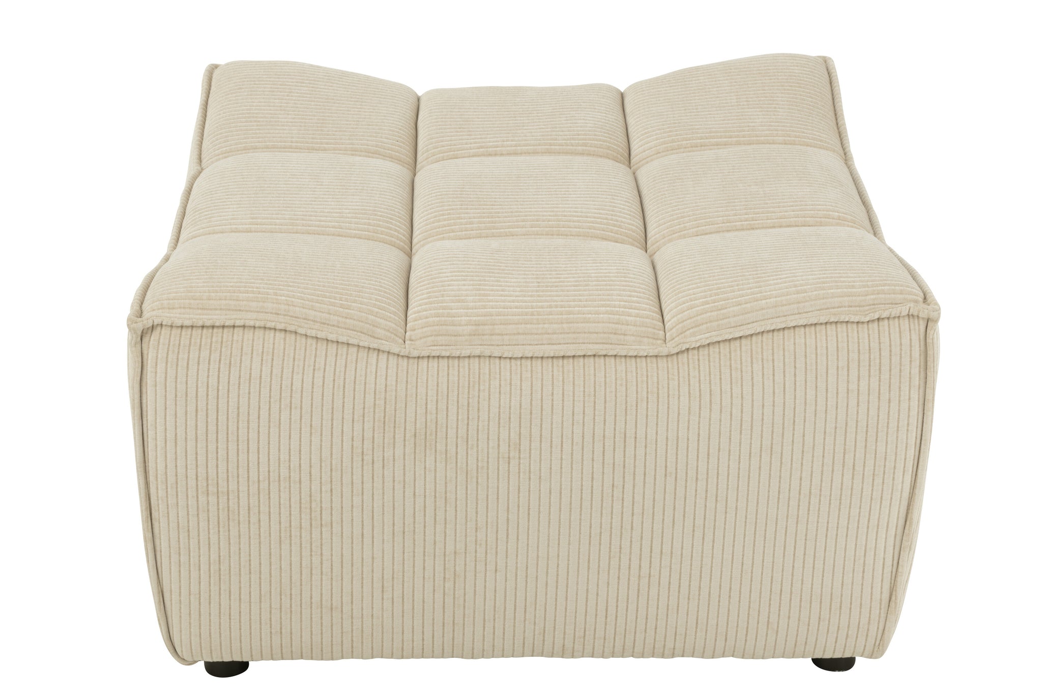 Ottoman Grid Poplar Wood/Foam Beige