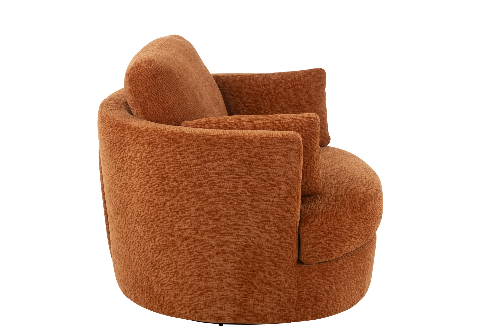 Drehstuhl aus Pappelholz/Schaumstoff, rostfarben