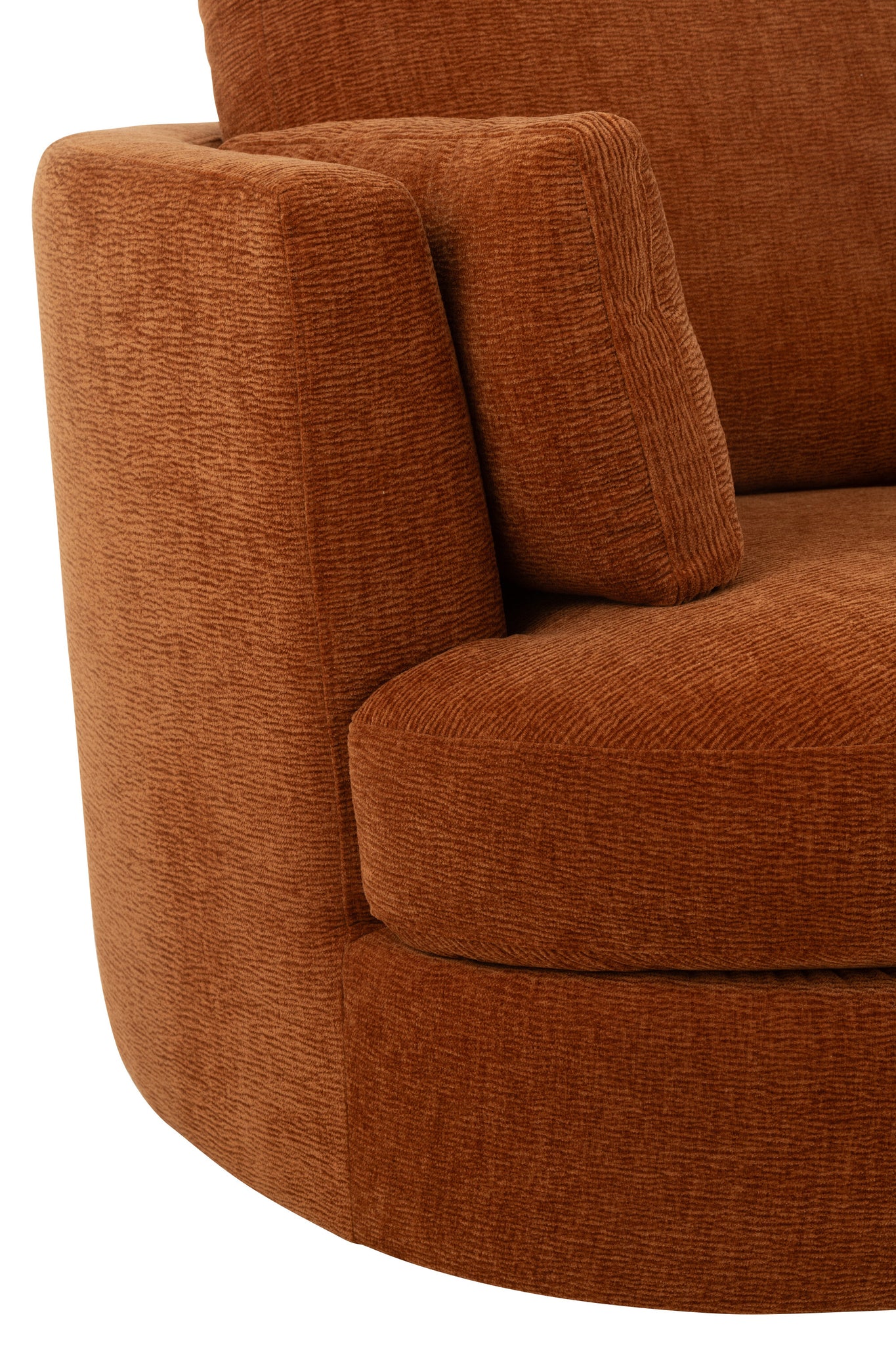 Drehstuhl aus Pappelholz/Schaumstoff, rostfarben