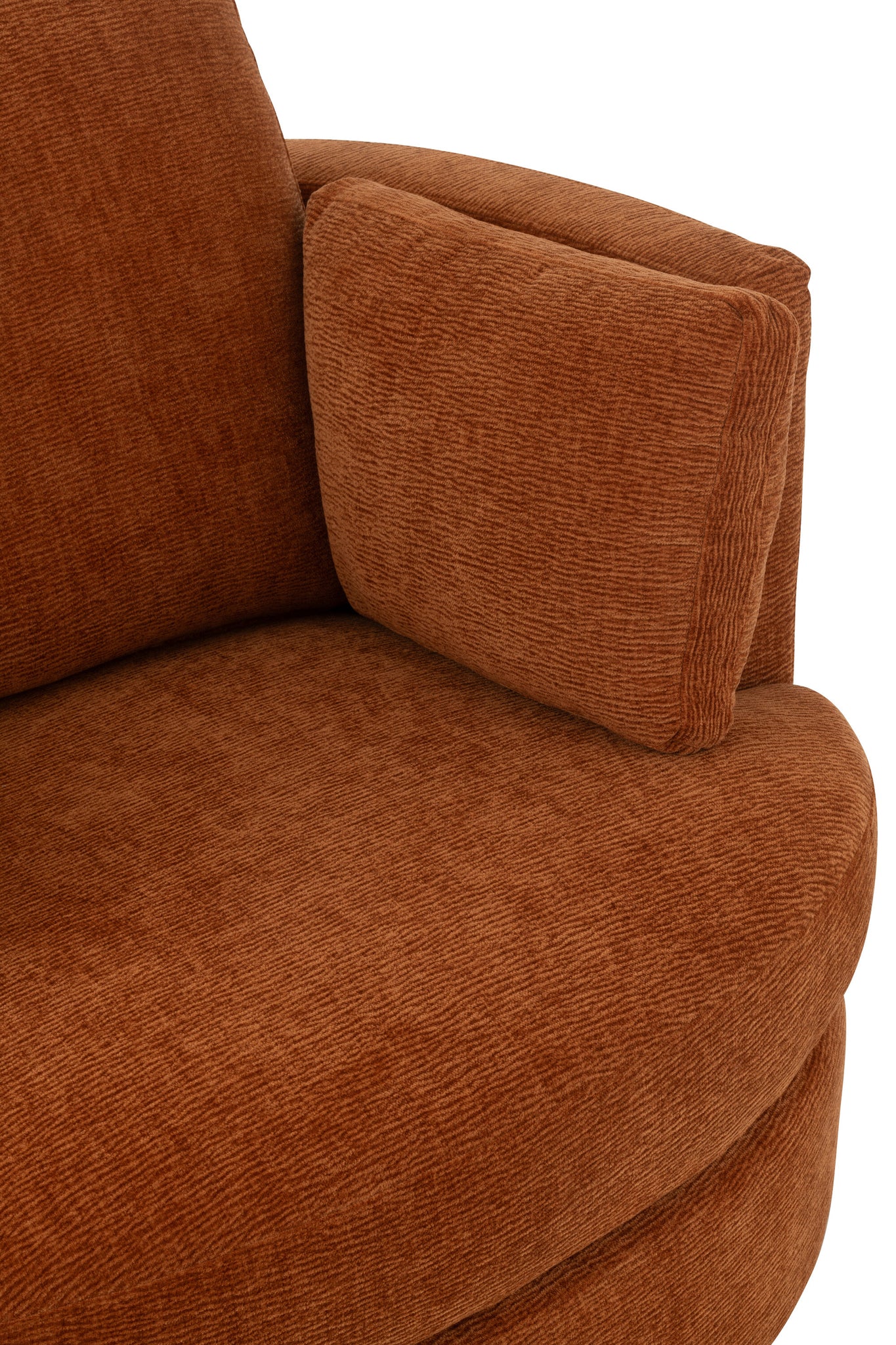 Drehstuhl aus Pappelholz/Schaumstoff, rostfarben