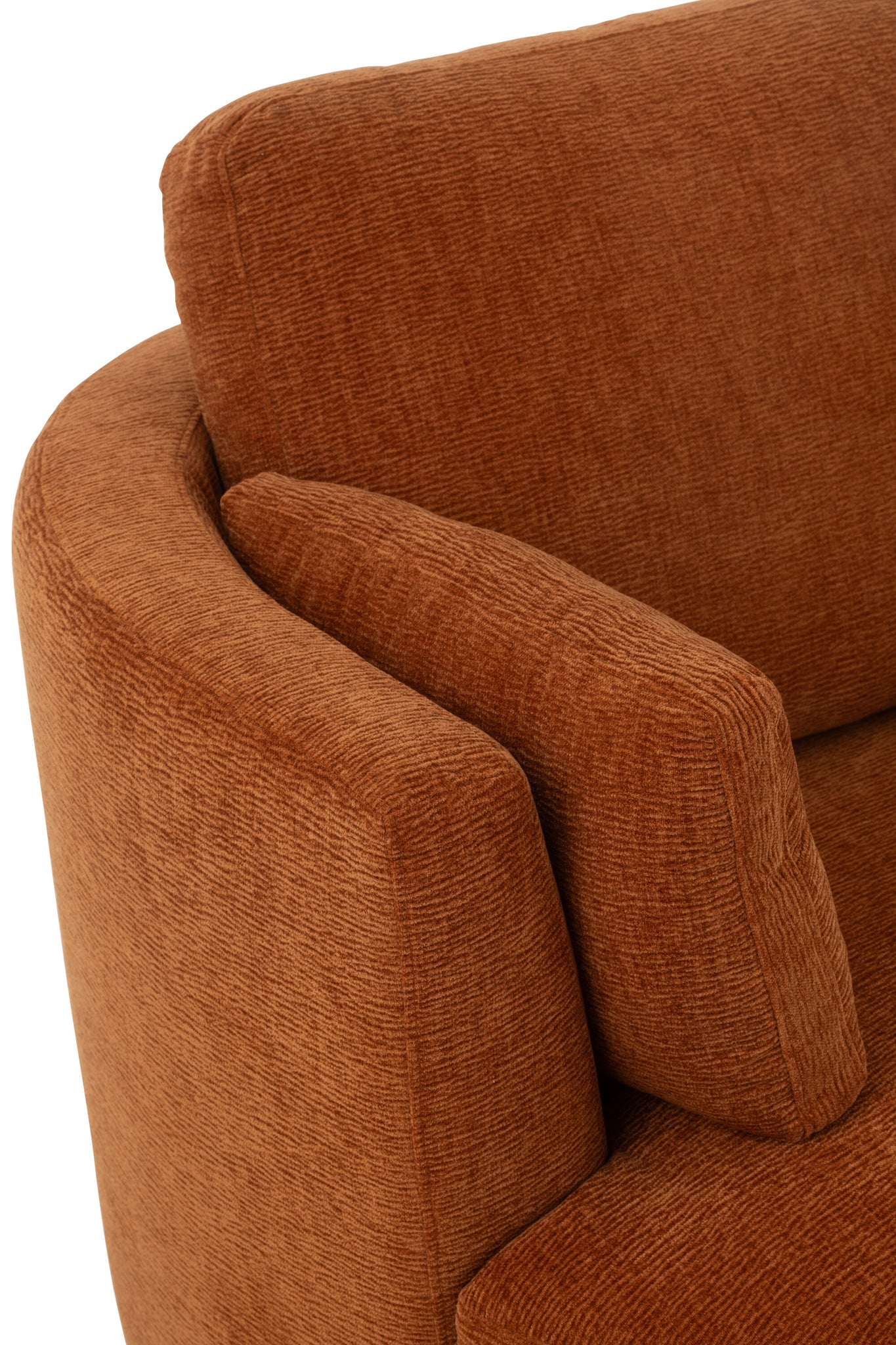 Drehstuhl aus Pappelholz/Schaumstoff, rostfarben