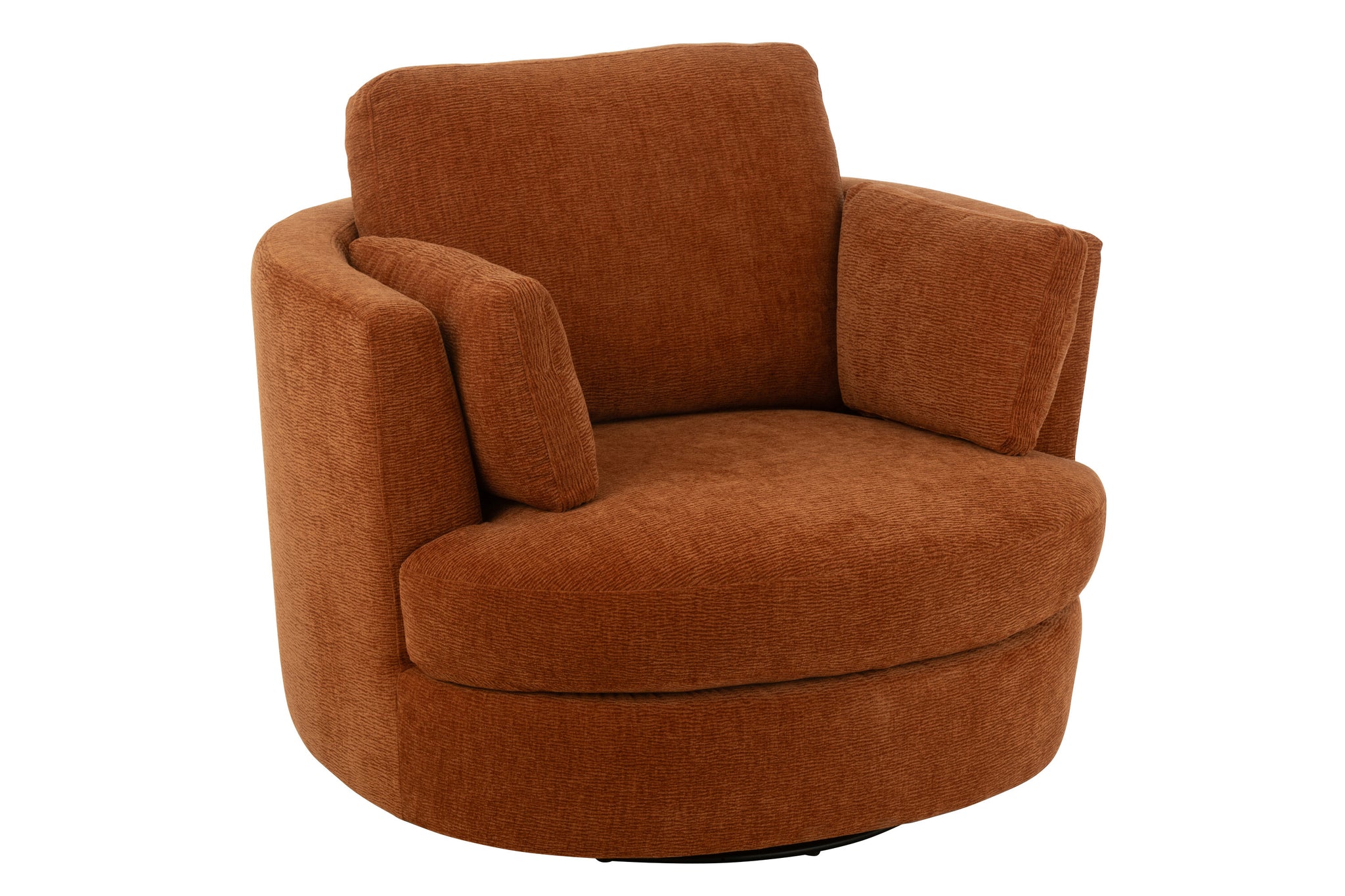 Drehstuhl aus Pappelholz/Schaumstoff, rostfarben