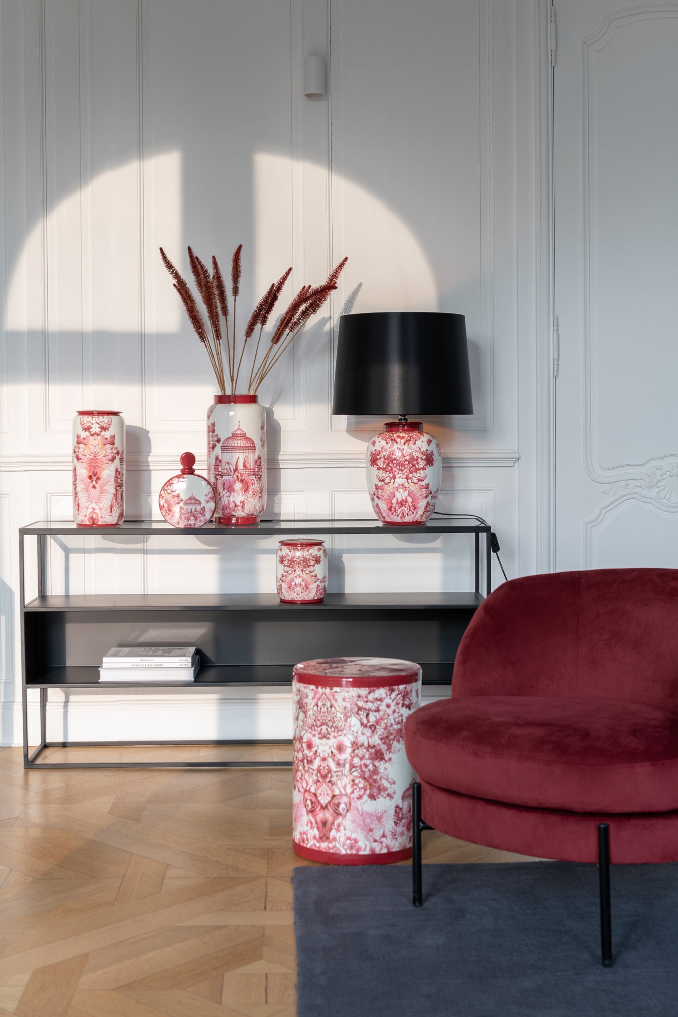 Sidetable Metaal Glas Zwart 140x30x72 cm