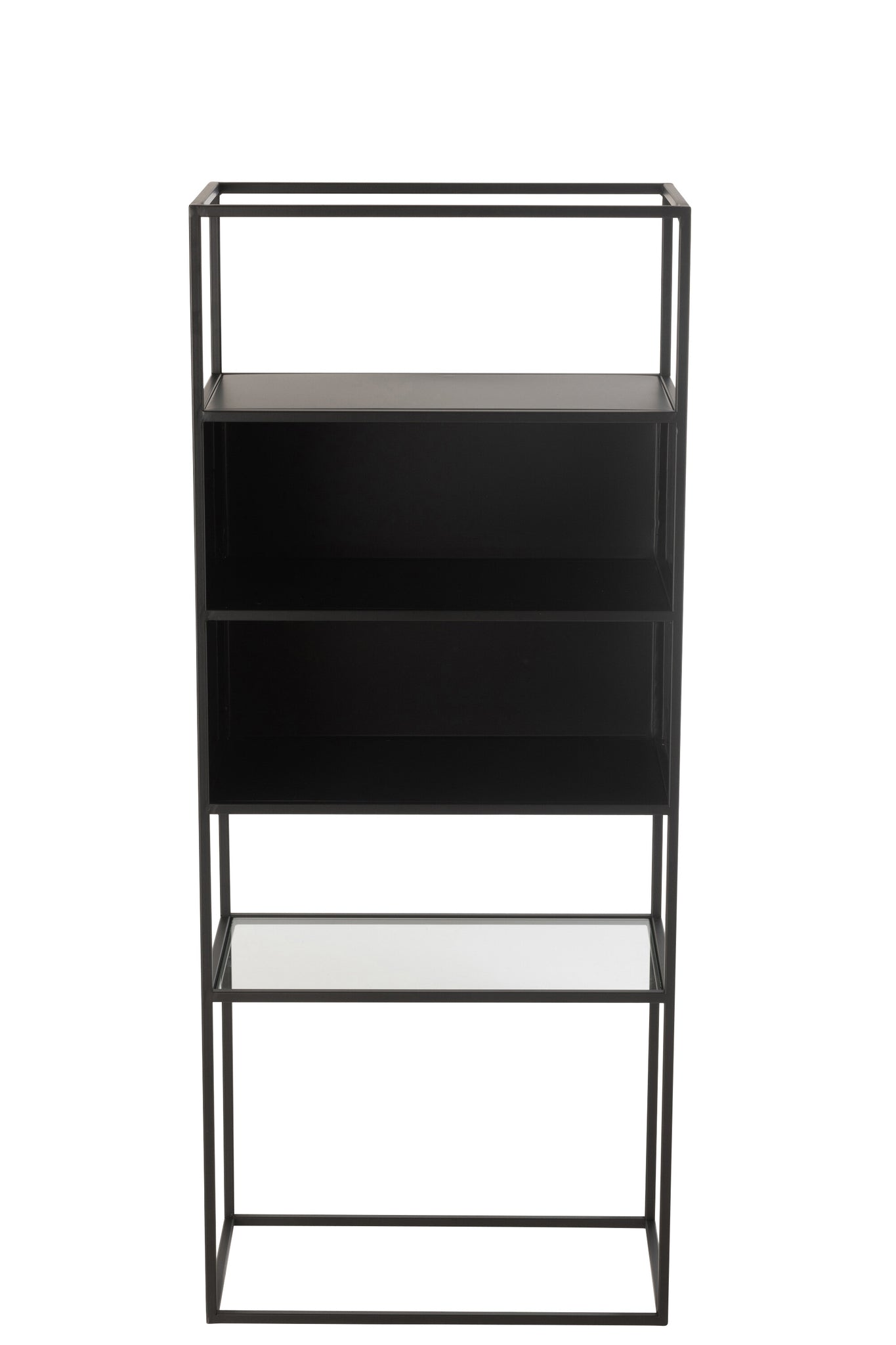 Shelf Rectangle Metal/Glass Black