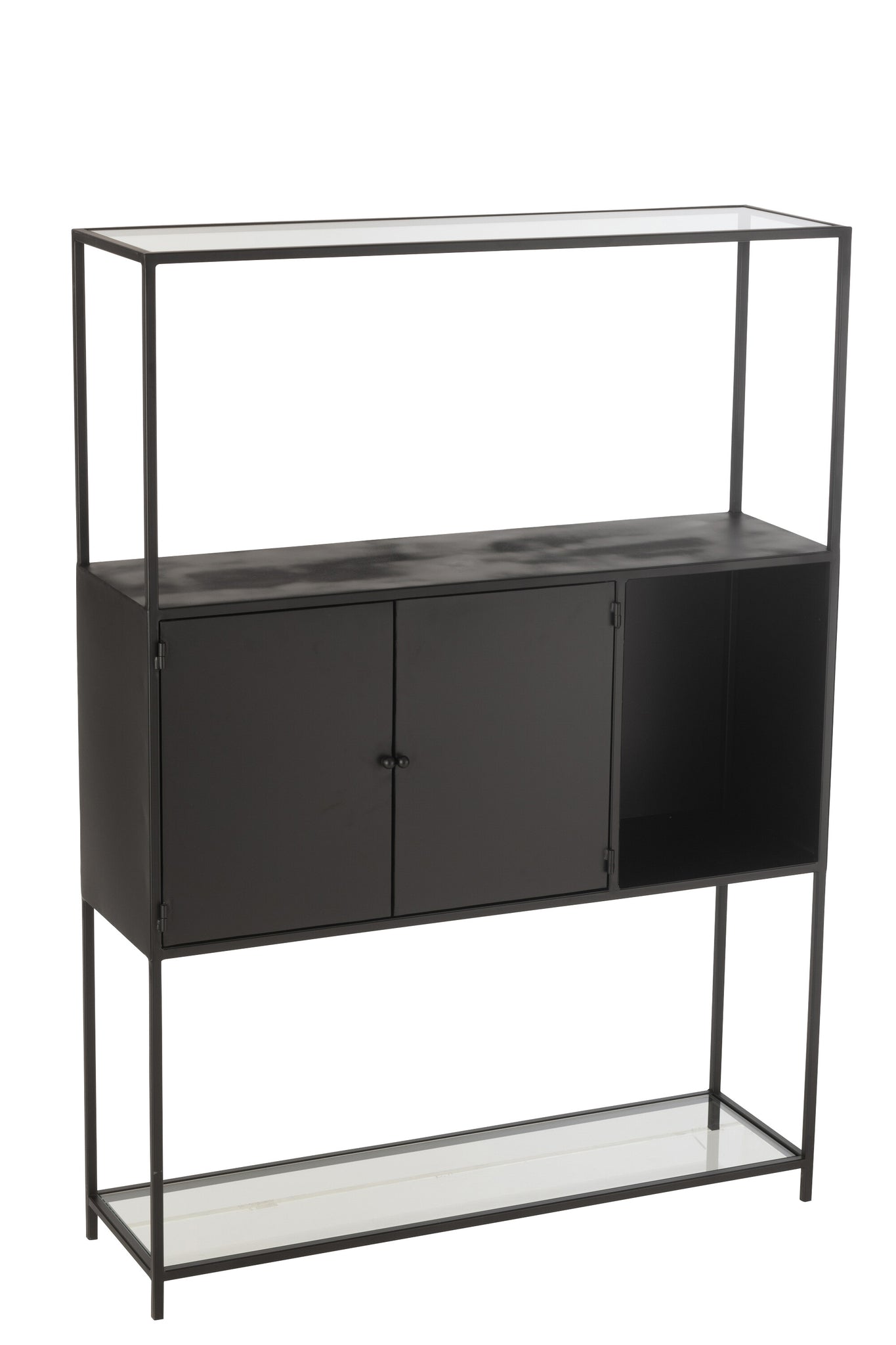 Shelf Rectangle Metal/Glass Black