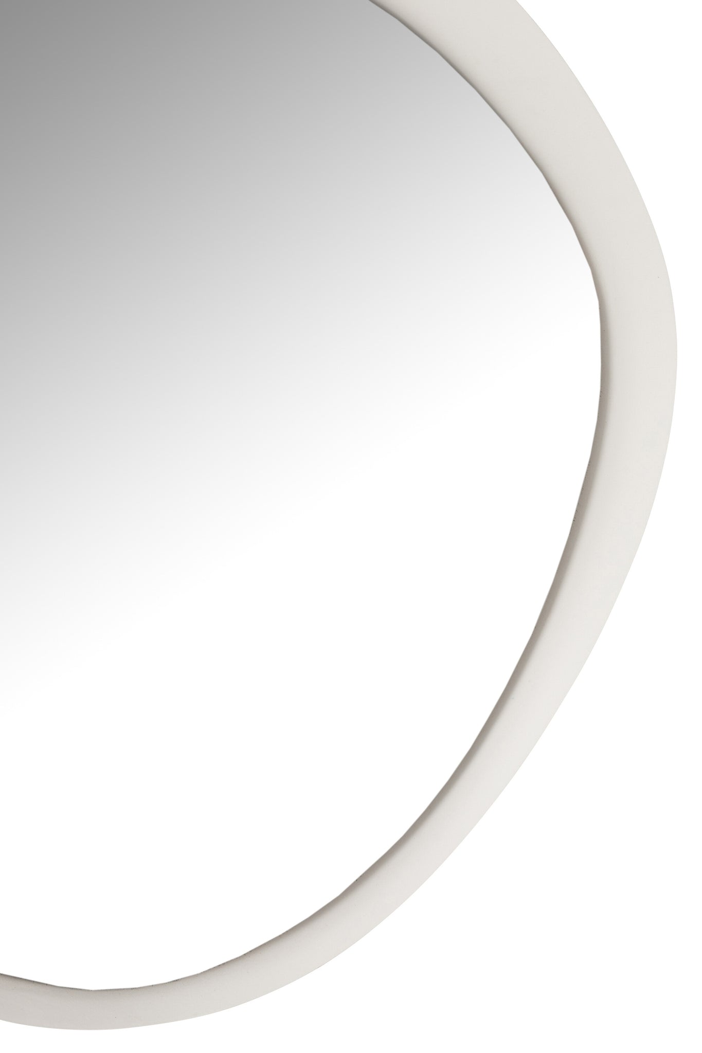 Wall Mirror Round Metal/Glass White Small