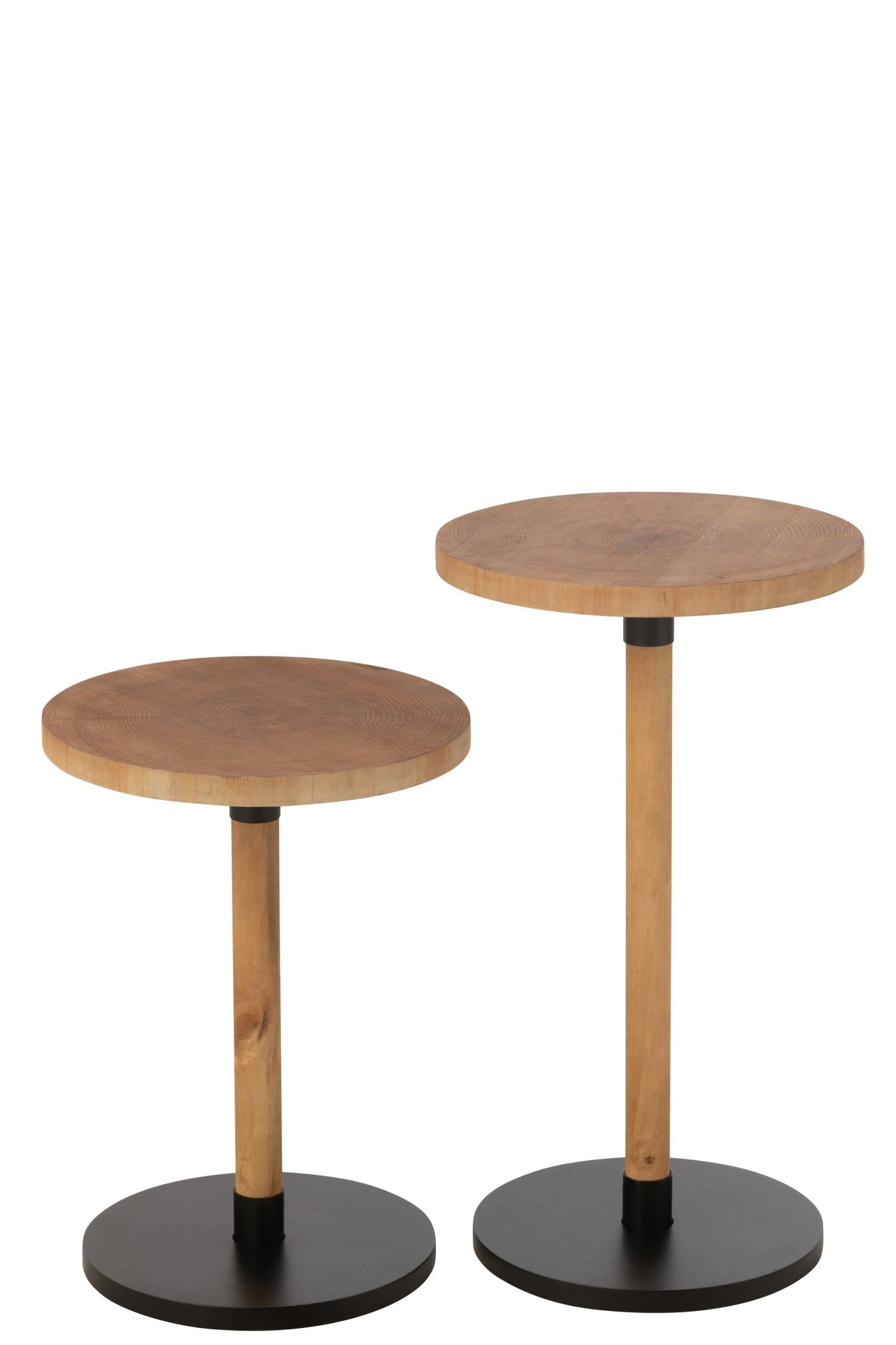 2er-Set Beistelltische Ron Mdf/Kiefer Natur Schwarz