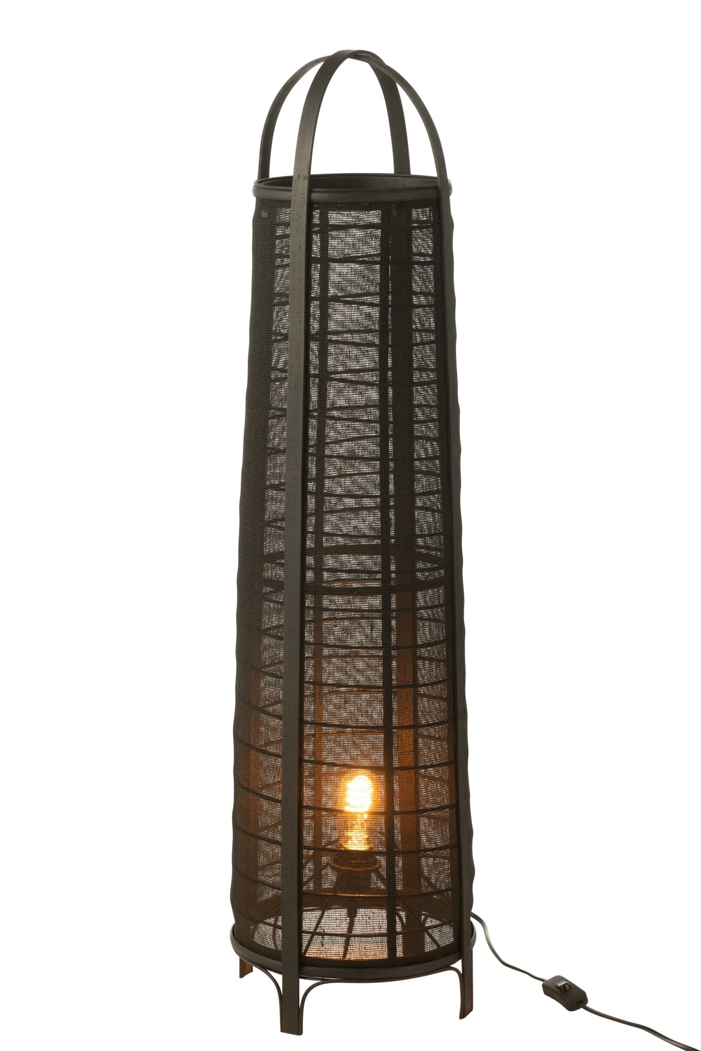 Don vloerlamp – bamboe/katoen, zwart