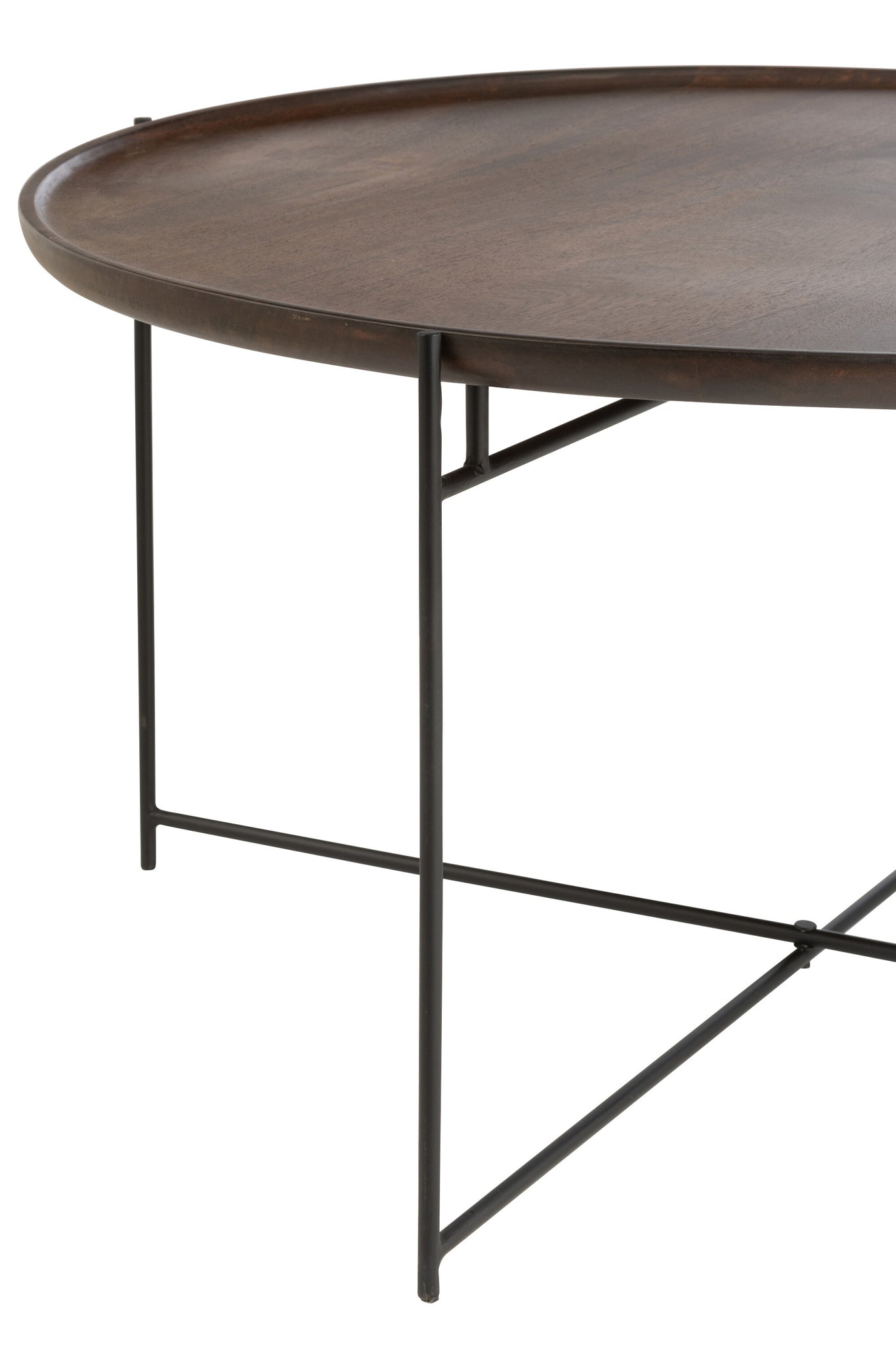 Table Round Iron/Mango Wood Brown/Black