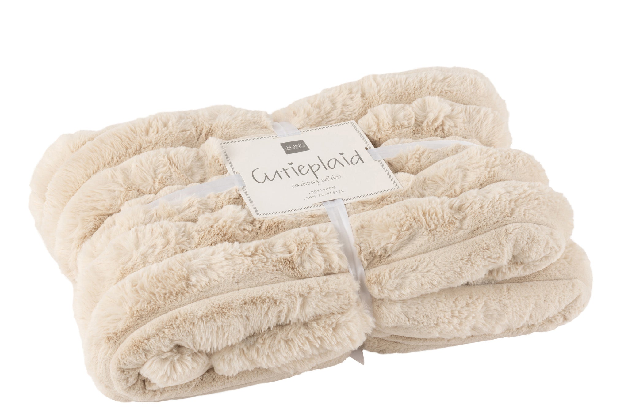 Plaid Large Corduroy Polyester Beige