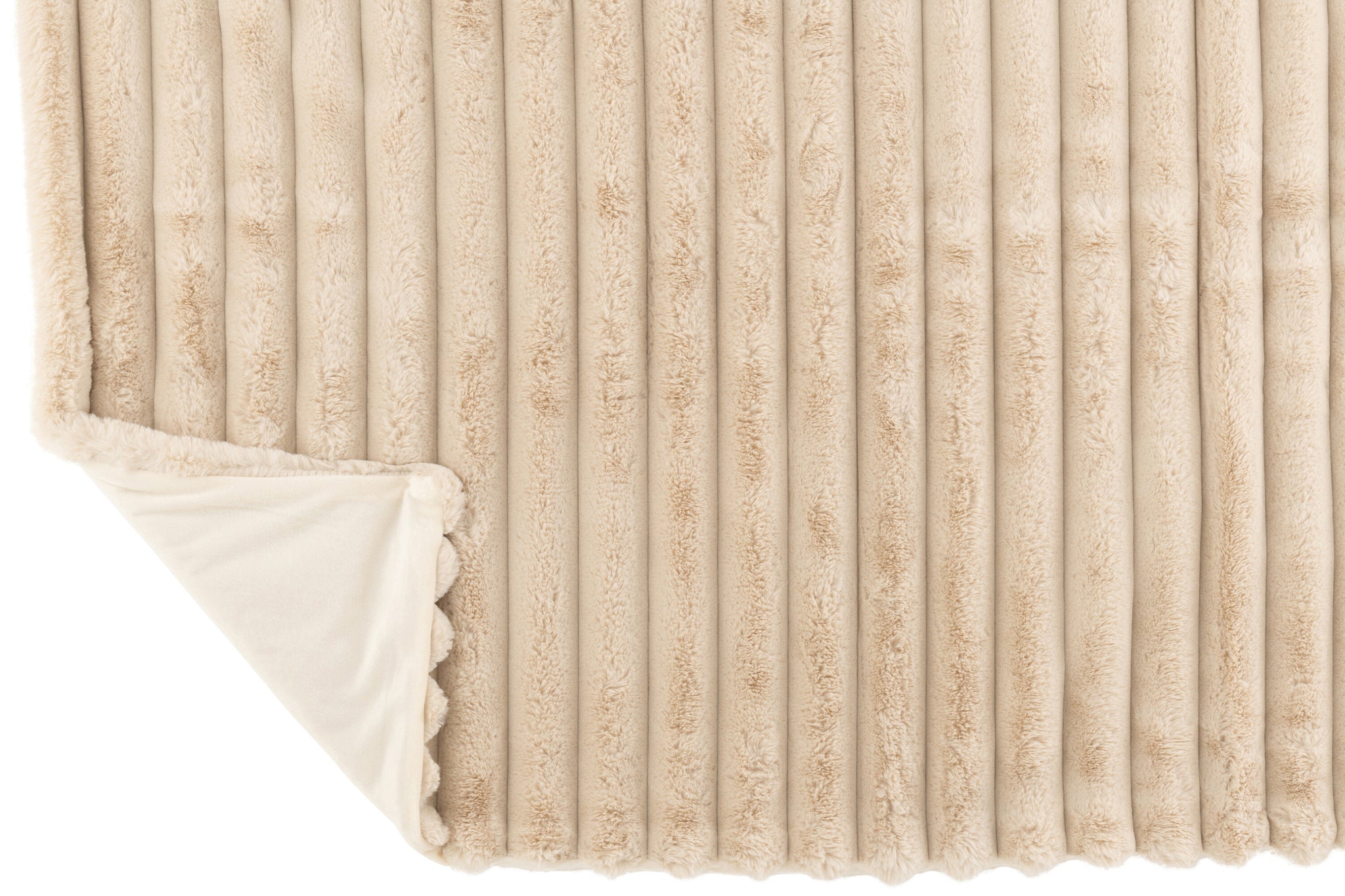 Plaid Large Corduroy Polyester Beige