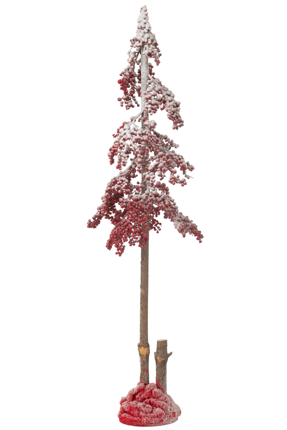Decoratieve kerstboom met bessen – kunststof, rood, 135 cm