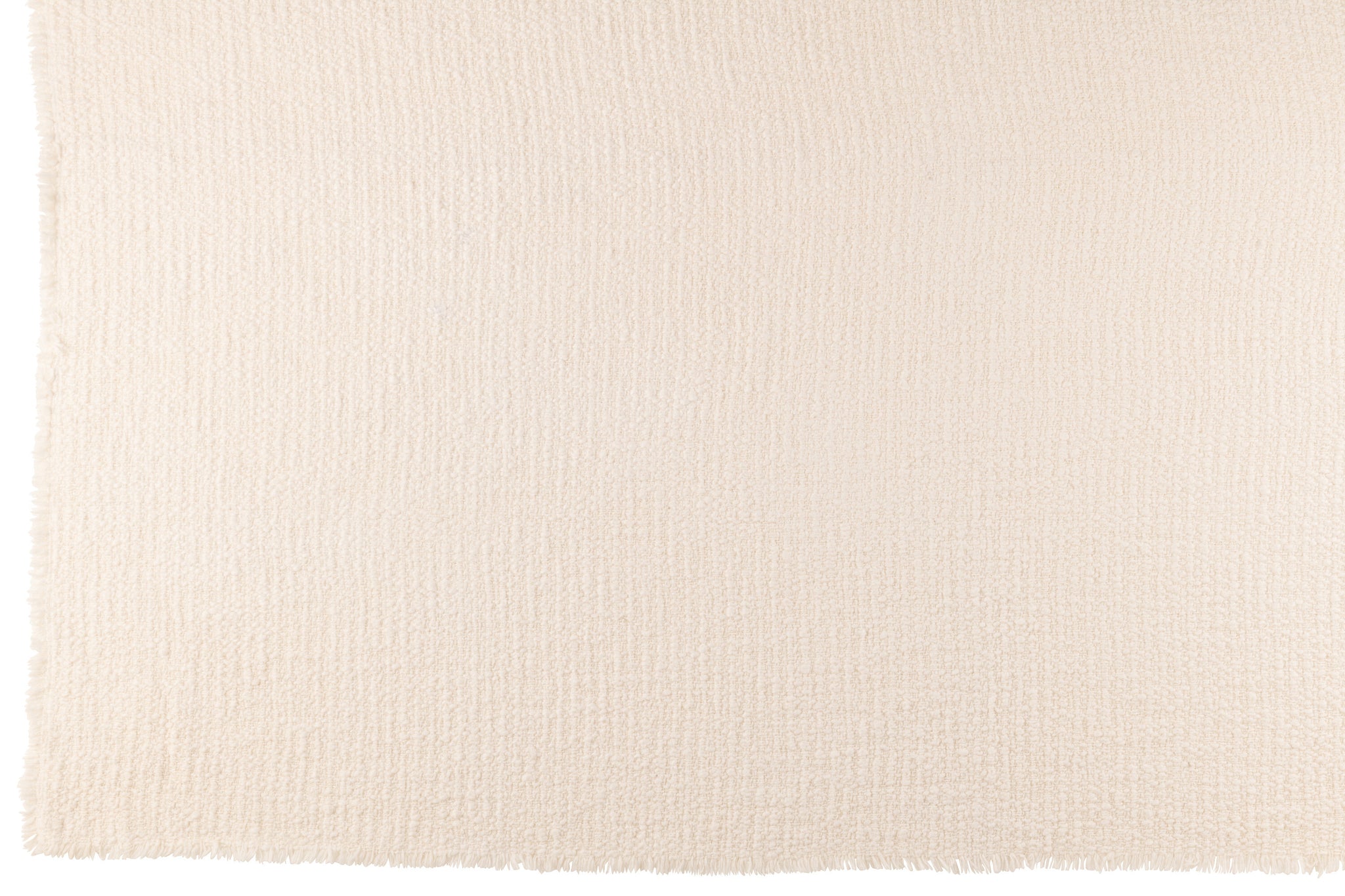 Plaid Frayed Edges Cotton/Polyester White