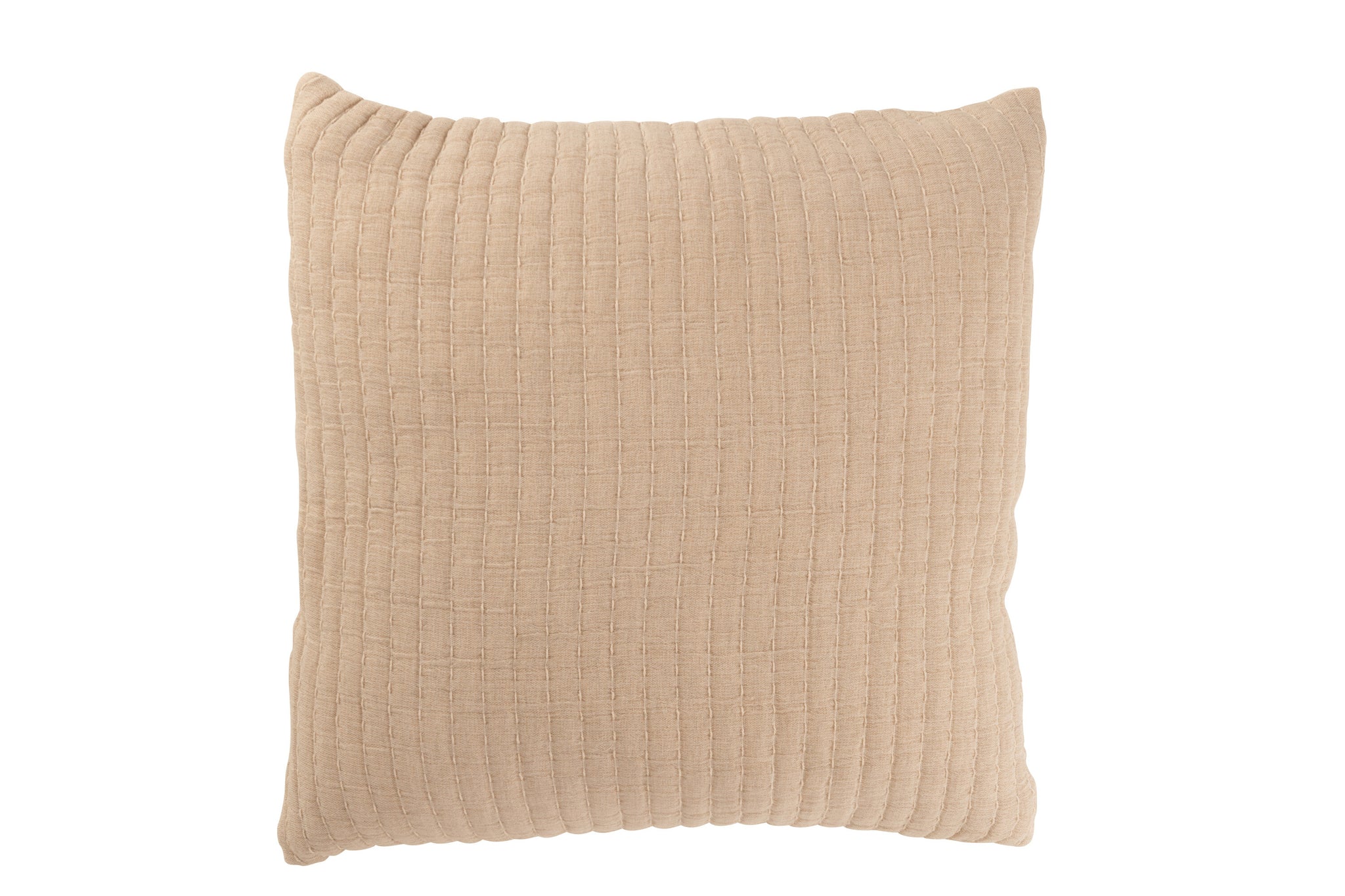 Teddy-Kissen mit Ziernähten, Baumwolle/Polyester, Beige