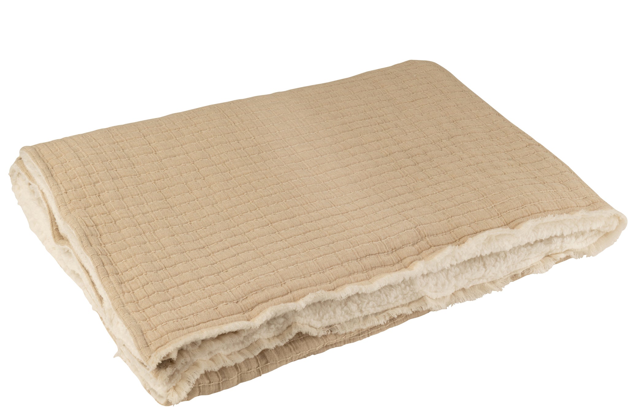 Plaid Teddy Lines Baumwolle Polyester Beige