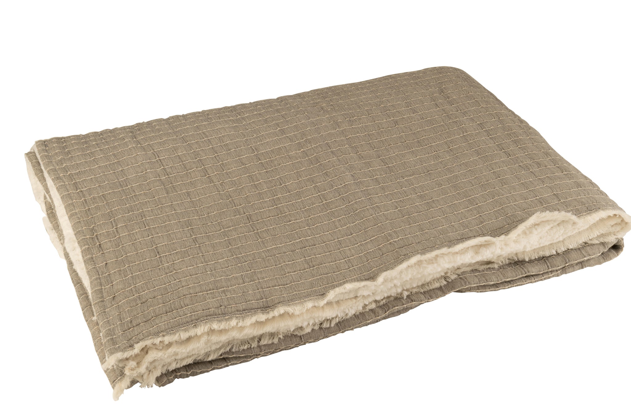 Plaid Teddy Lines Stitching Cotton/Polyester Grey