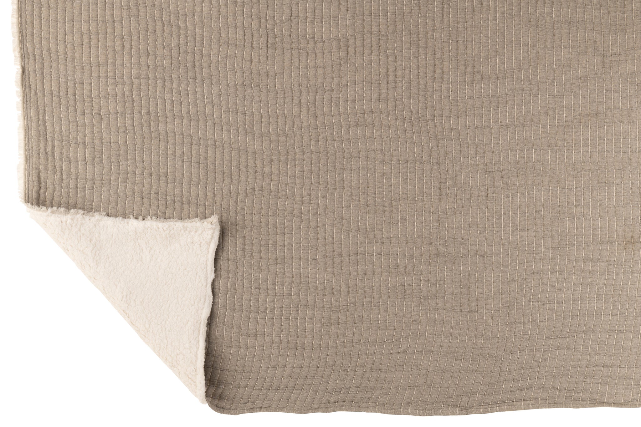 Plaid Teddy Lines Stitching Cotton/Polyester Grey