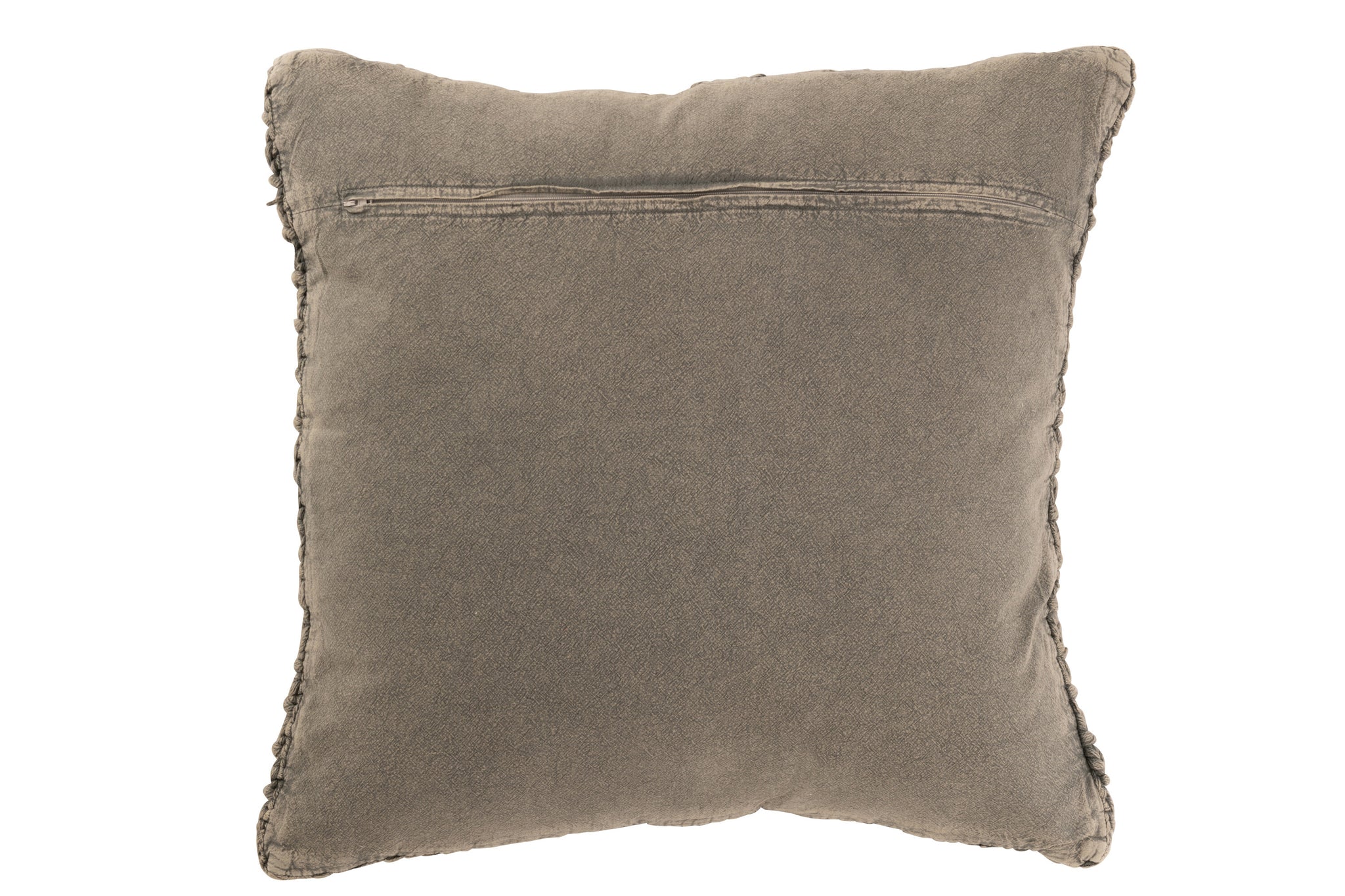 Kissen, gestrickt und geflochten, Baumwolle, gewaschenes Grau