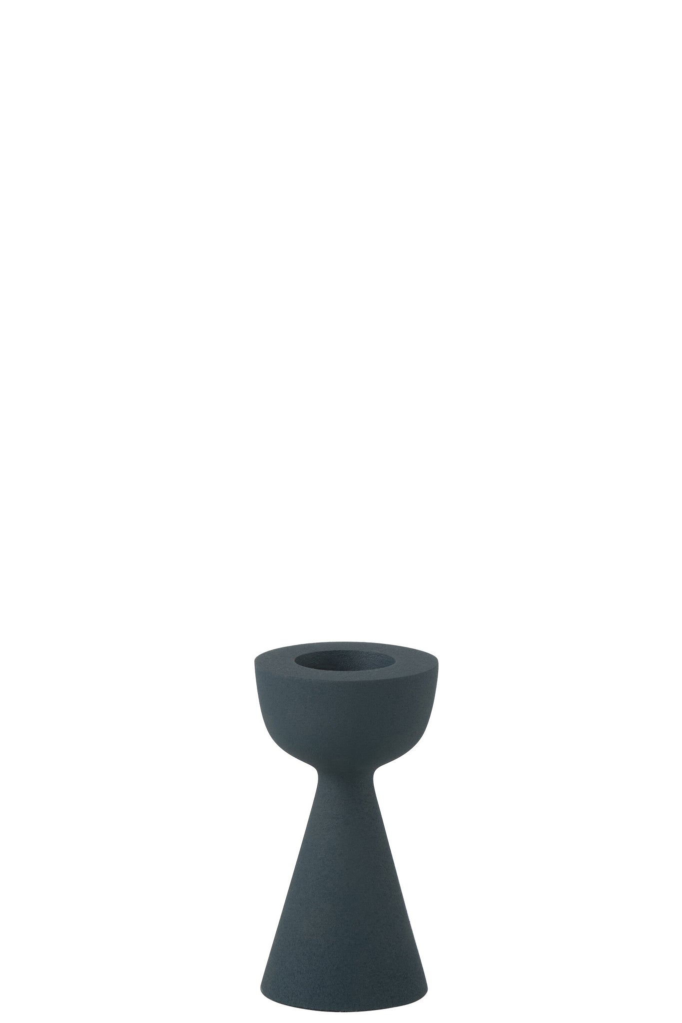 Kegelförmiger Kerzenhalter aus Aluminium, blau, klein