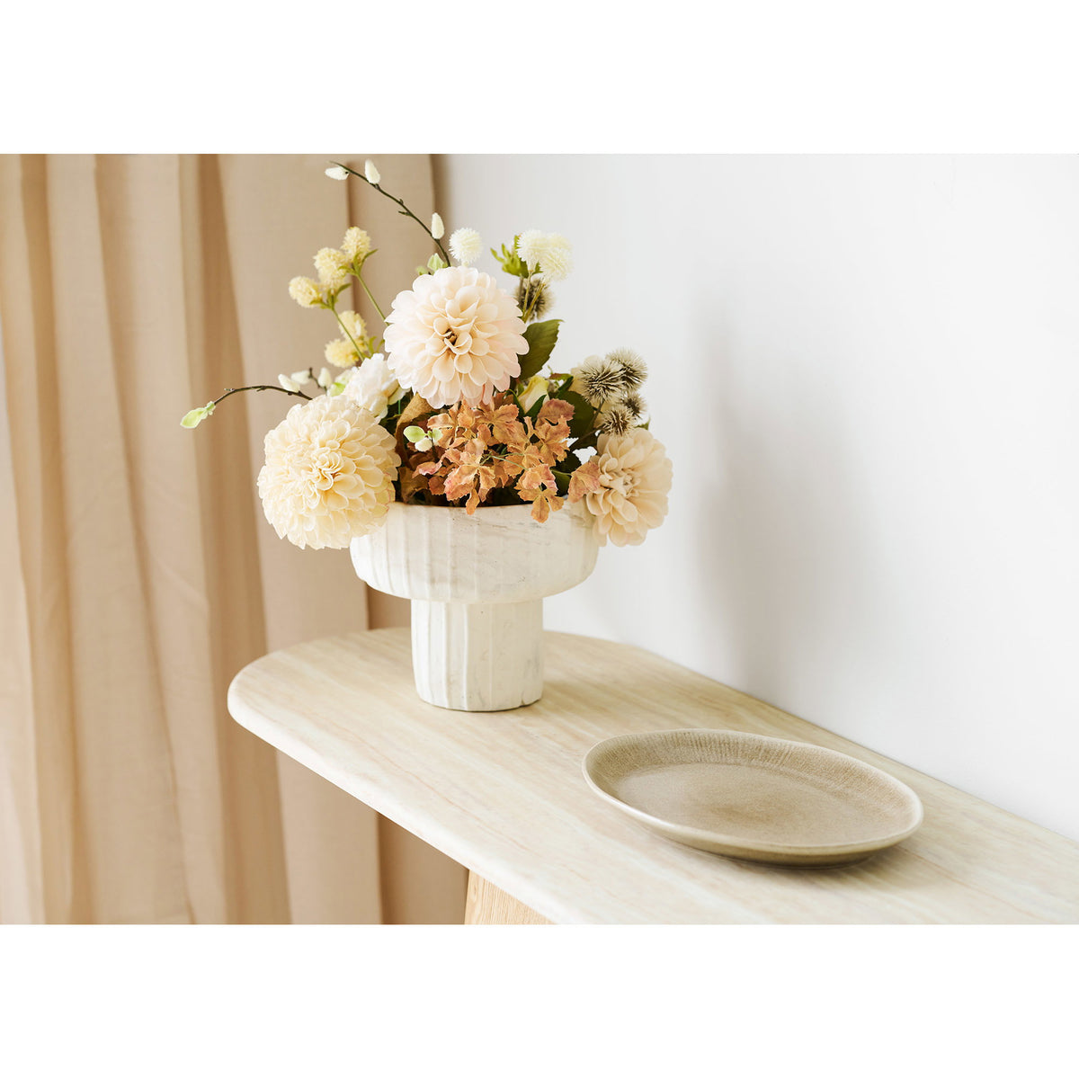 Serveerschaal Viola – steengoed, beige, 30x21,5x2,8 cm