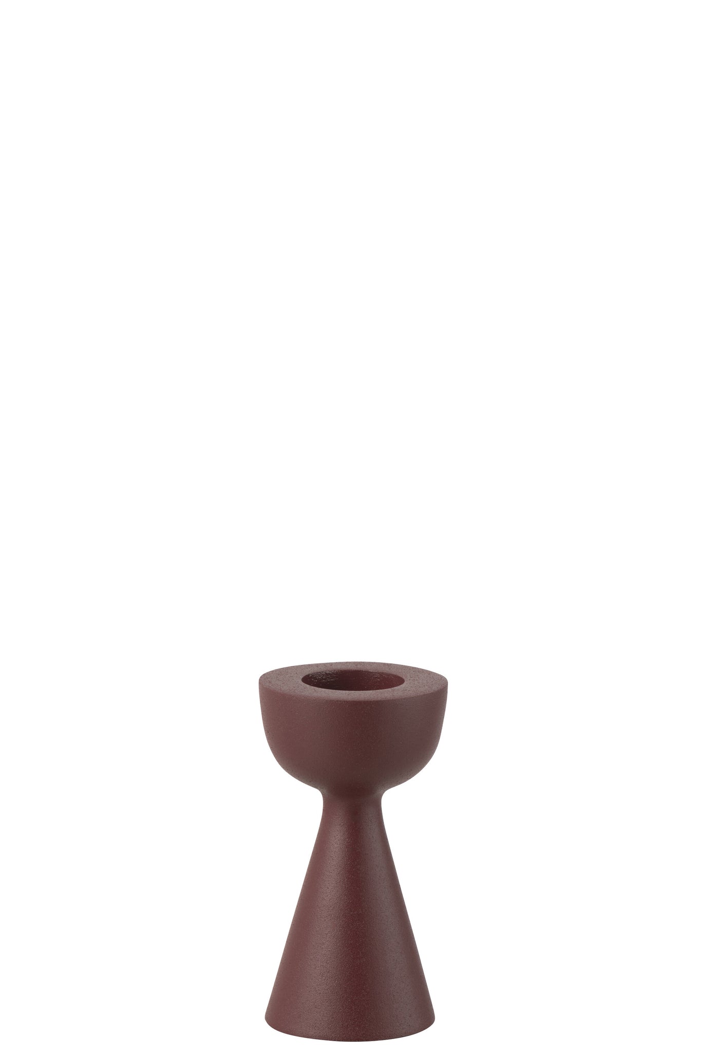 Candle Holder Cone Aluminium Maroon Small