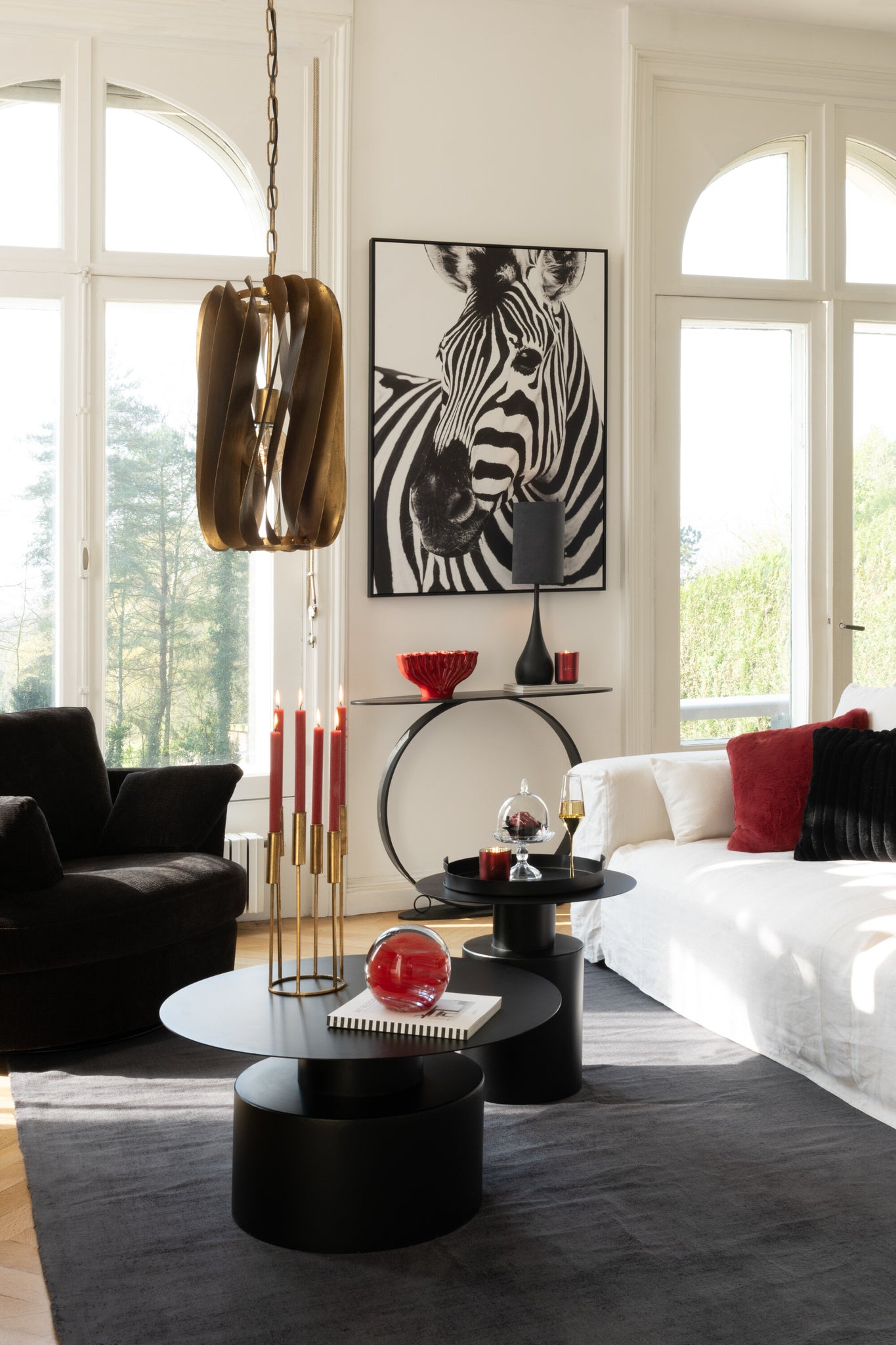Wall Deco Zebra Canvas/Plastic Black/White