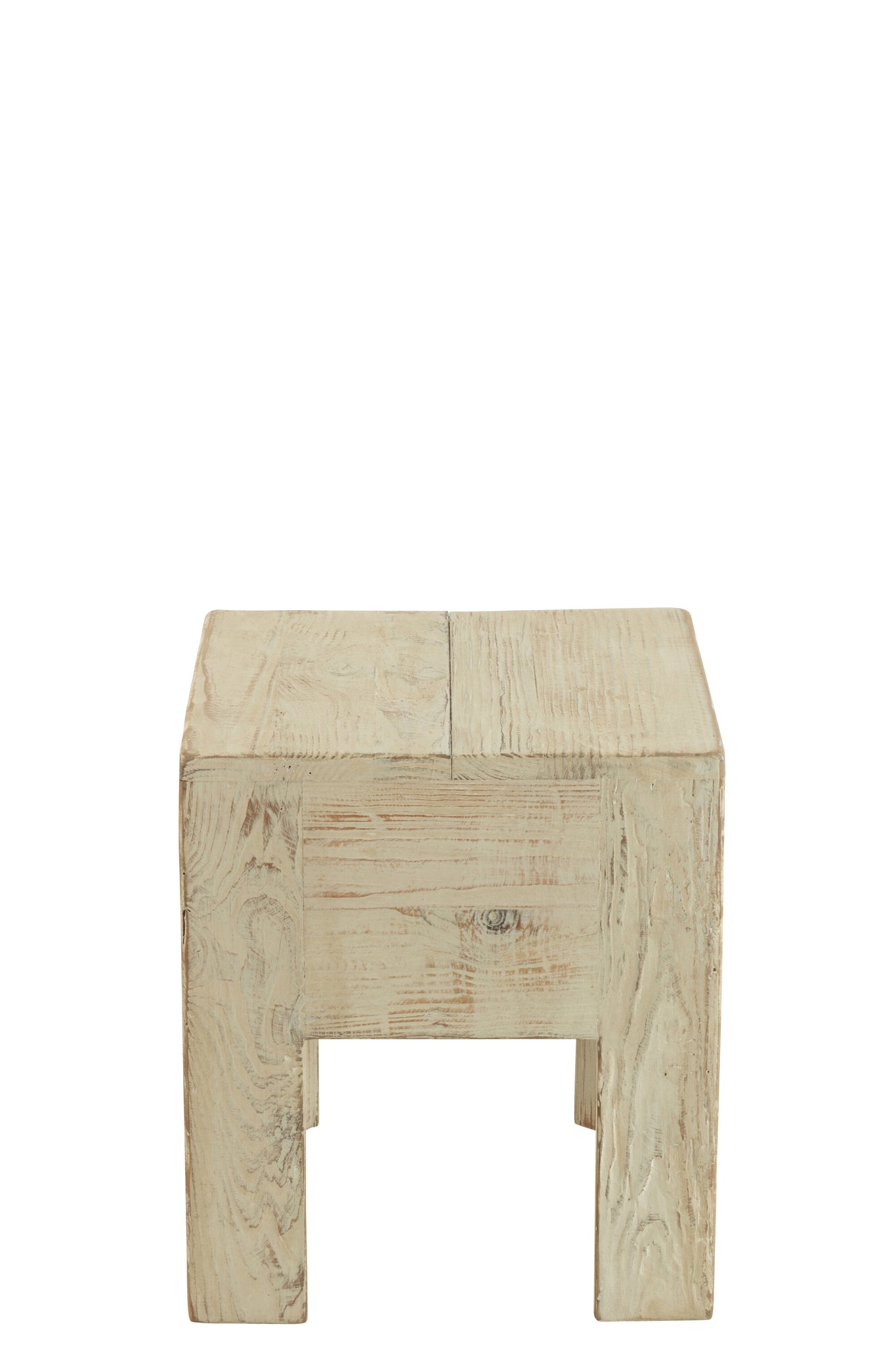 Kruk Gerecycled Dennenhout Wit 35x35x40 cm