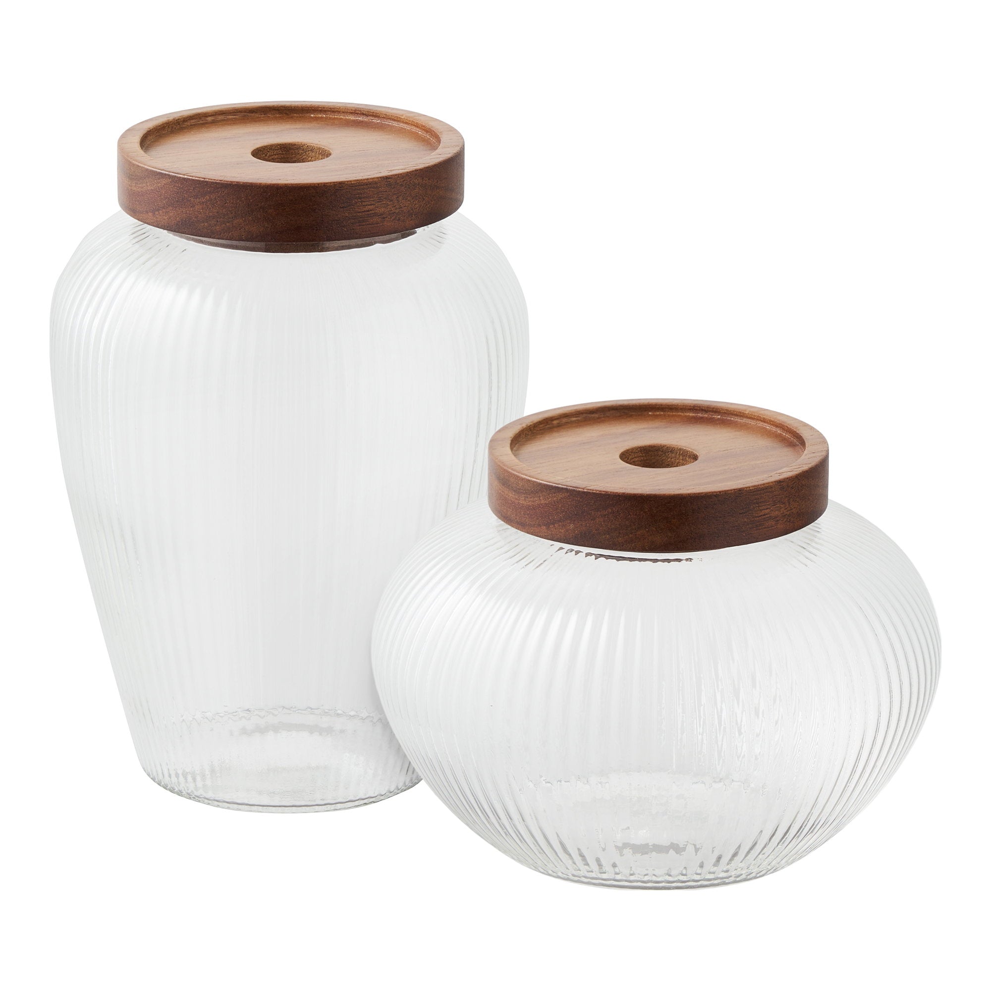Maya Vorratsdose - Vorratsdose, Glas/Akazie 2er Set