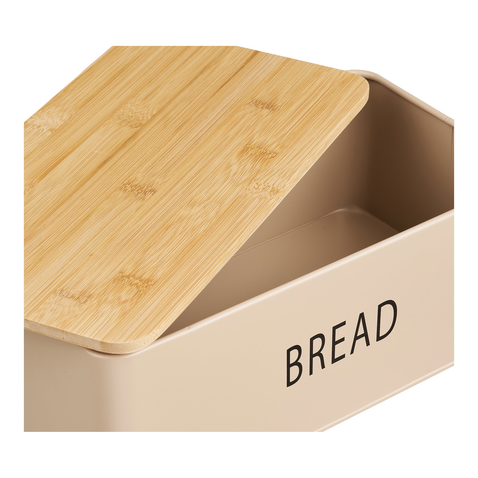 Tula Brotkasten - Brotkasten mit 3 Dosen, Metall/Bambus, beige, 4er Set