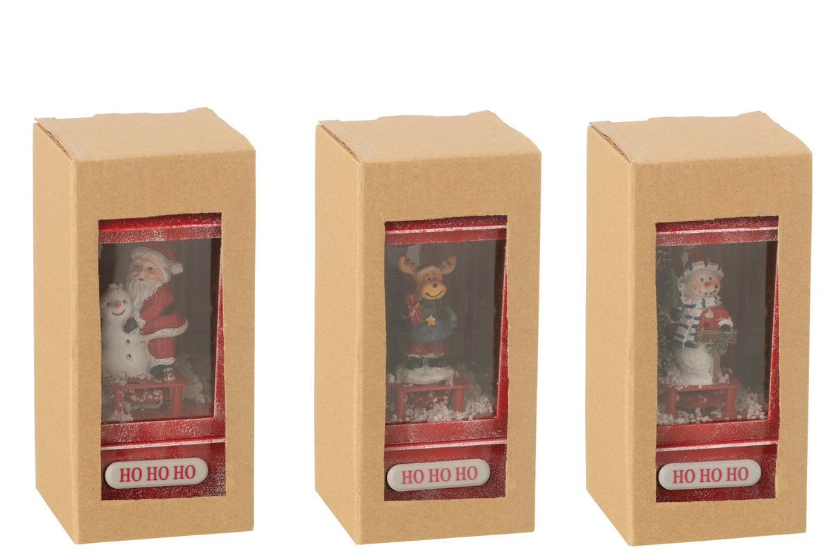 Sneeuwbol lantaarn met LED – set van 3, polyresin en kunststof, meerkleurig, 19 cm