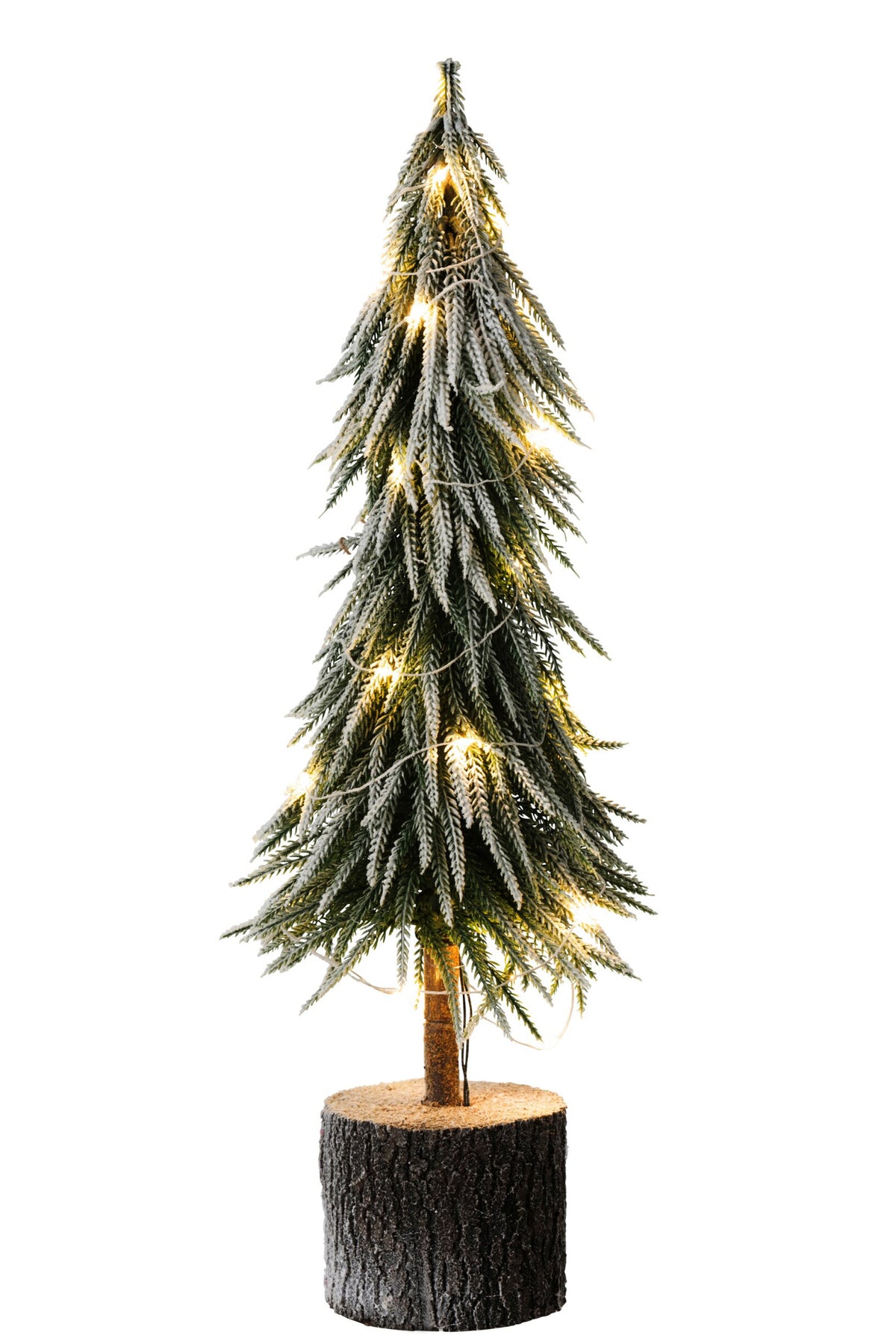Kerstboompje besneeuwd met LED – kunststof, groen, 60 cm