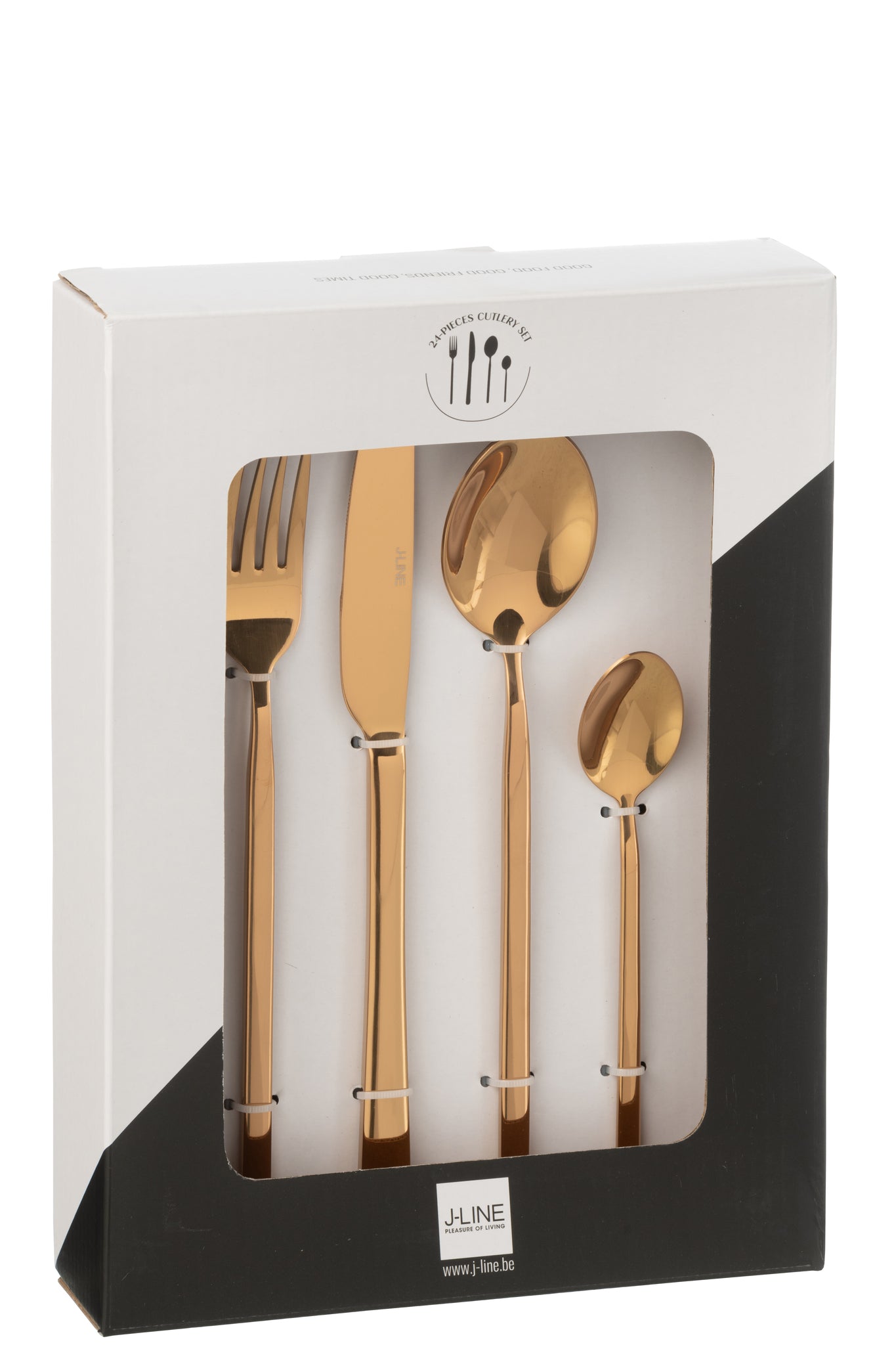 Box Cutlery B 24 Pieces Stainless Steel Shiny Copper