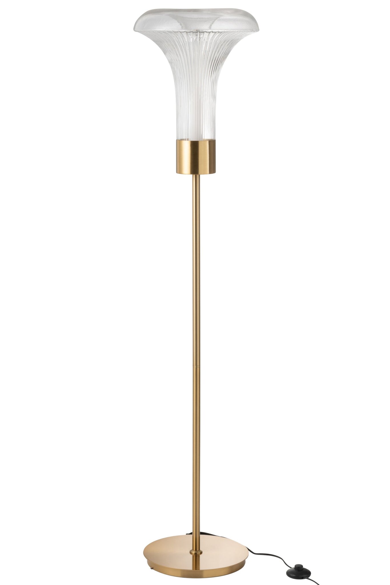 Ledvloerlamp goud – metaal/glas, transparant